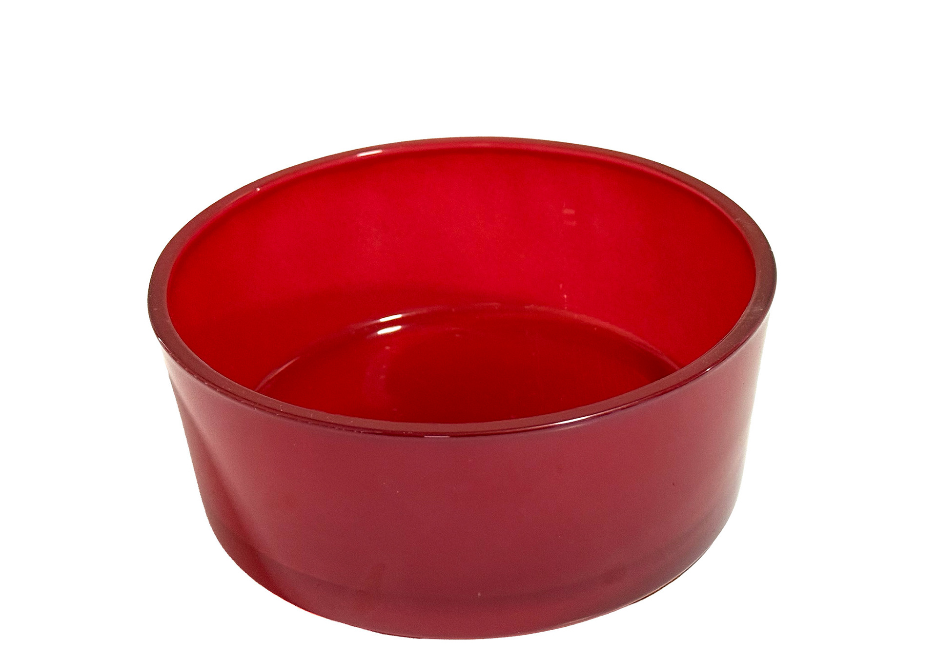 Hand Blown Red Glass Serving Bowl