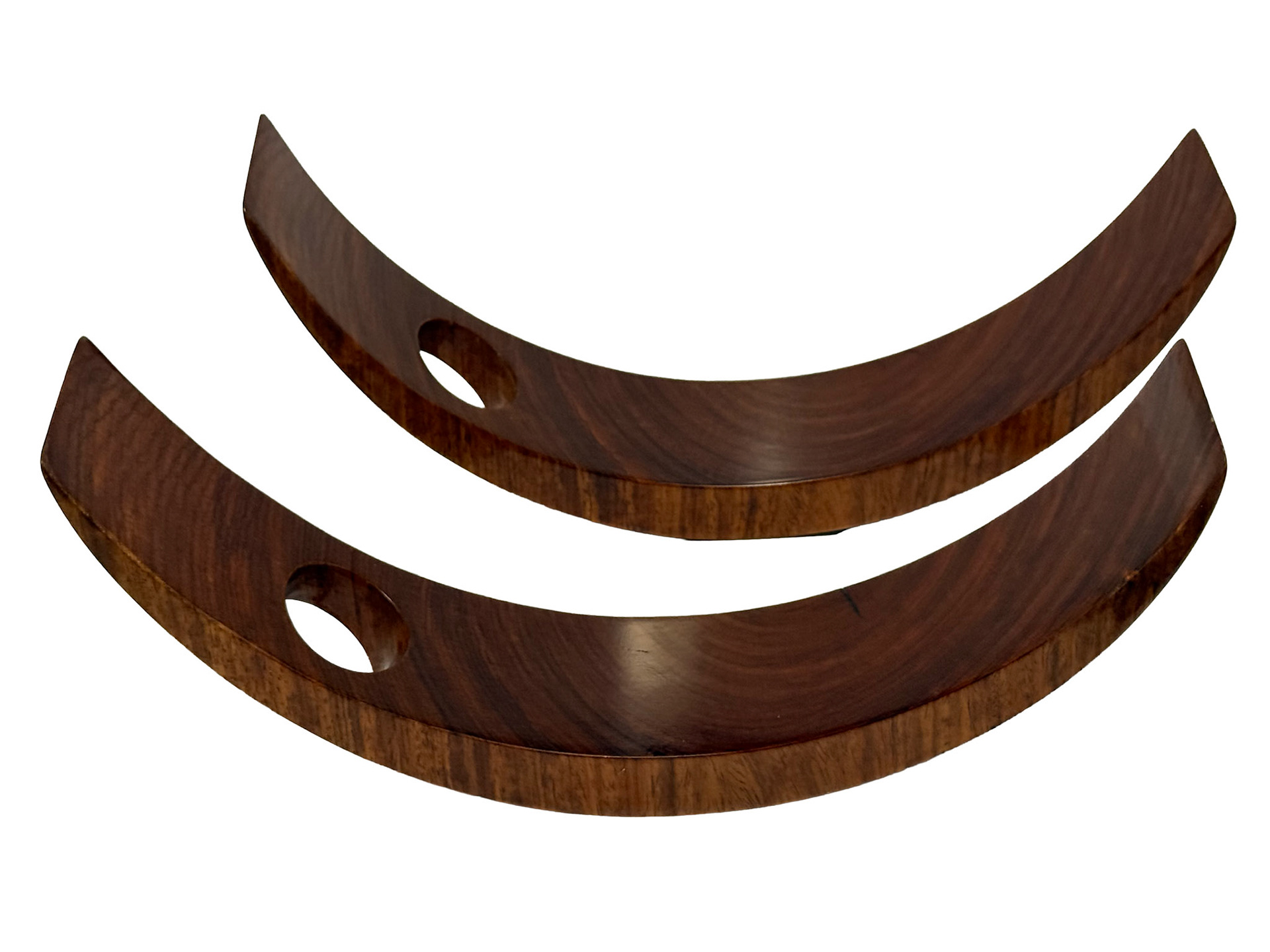 Handmade Wooden Crescent Wine Bottle Holders