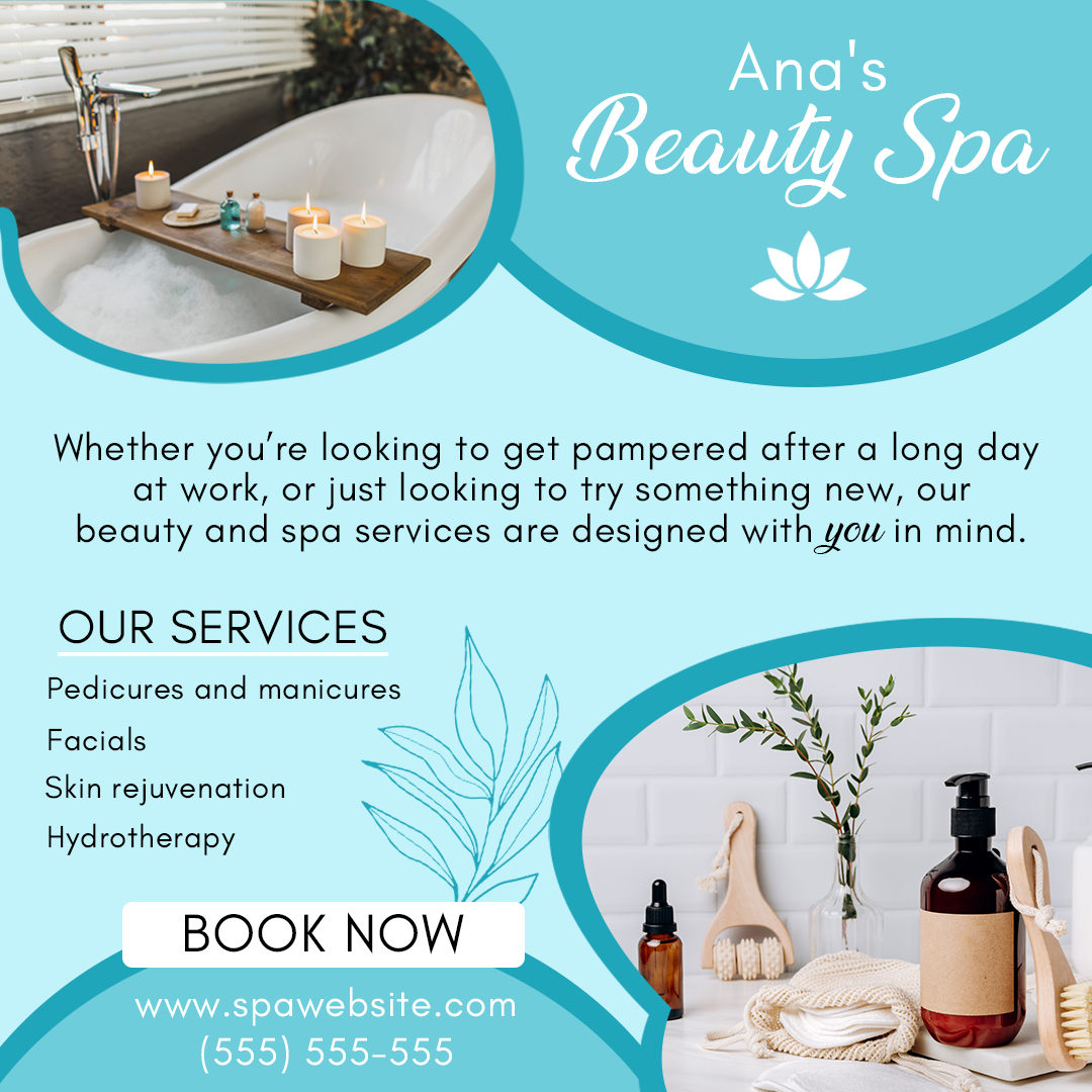 Practice advertisement for a spa company