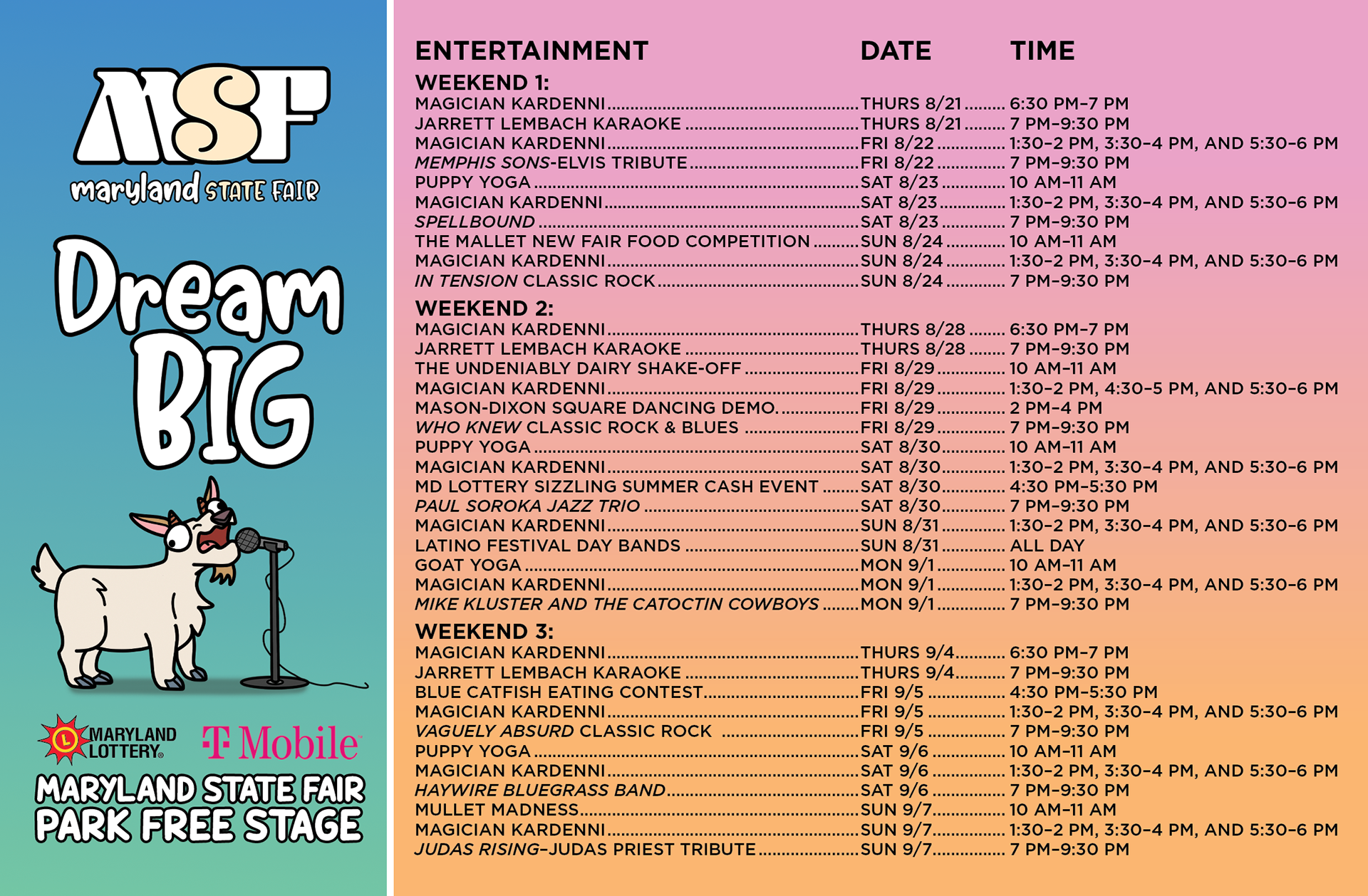 MSF 2025 Program Ad - Free Stage Events