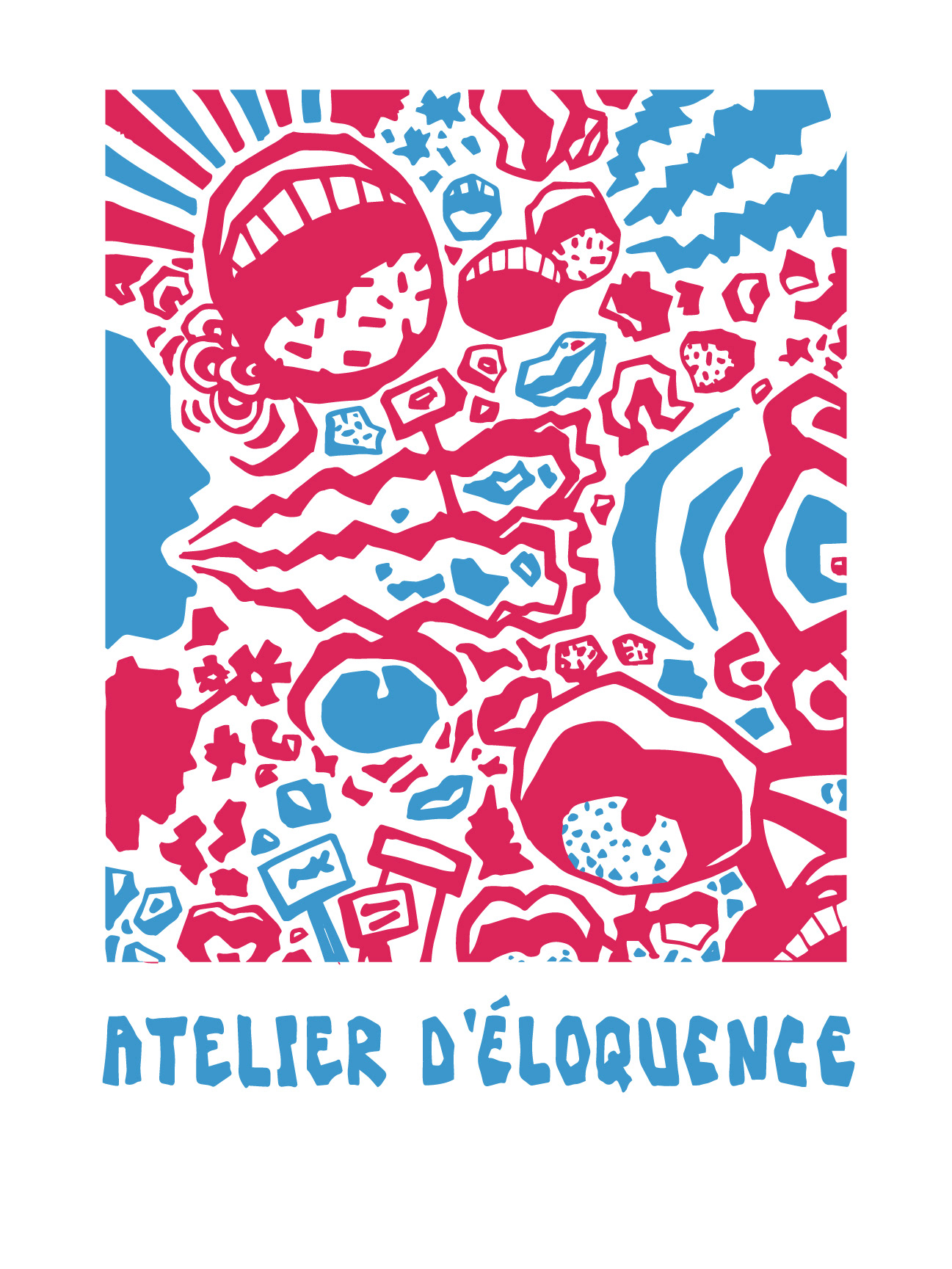 Visuel de communication pour les ateliers d'éloquence poroposé par la Compagnie des Artpenteurs à Lyon.