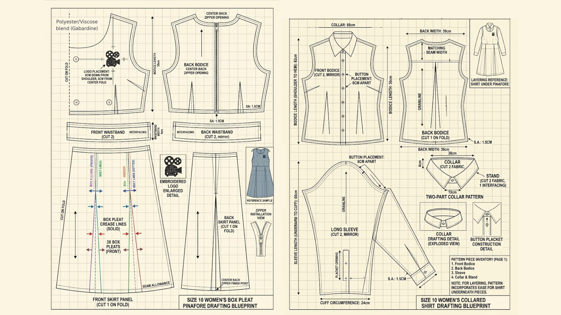Women's uniform pattern making guide