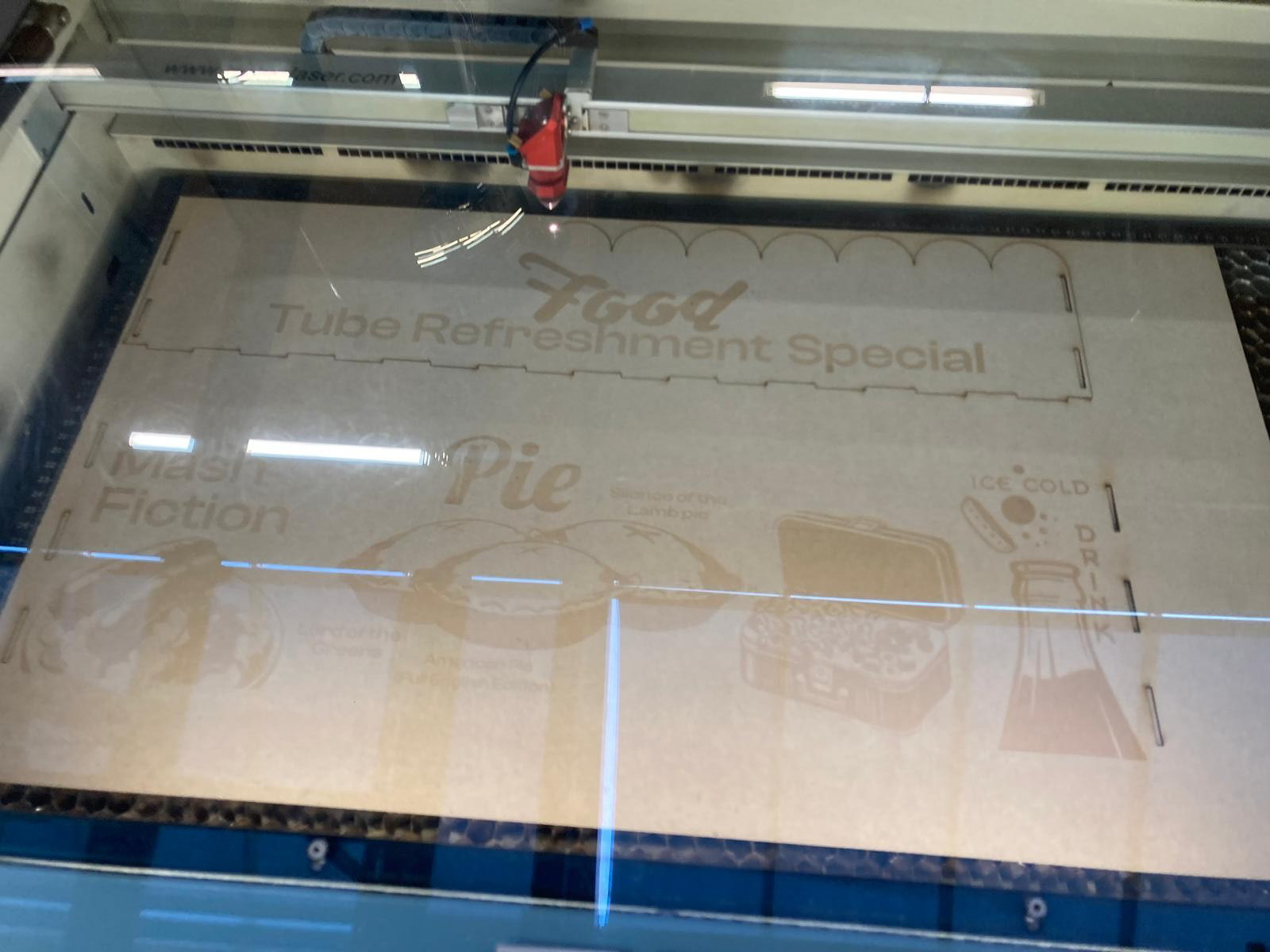 Laser cutting usherette trays