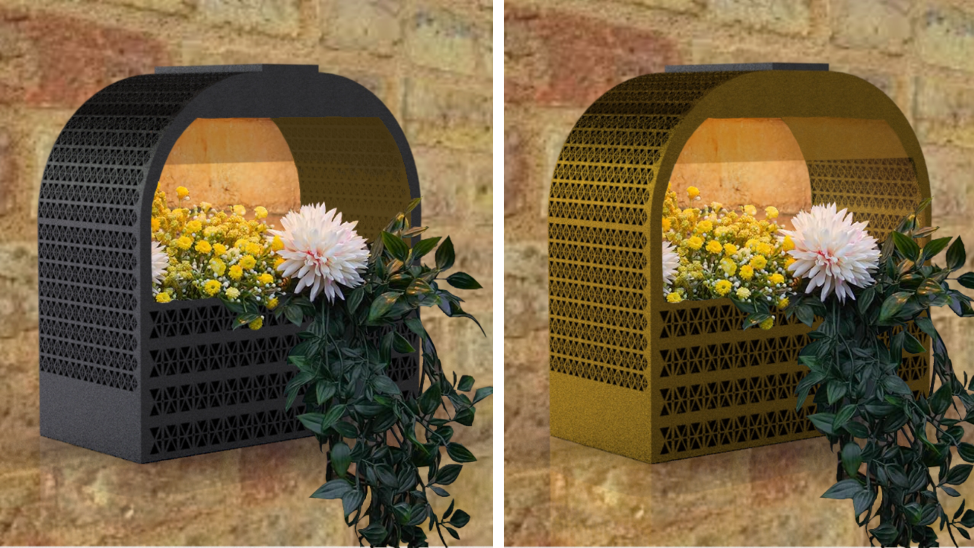 Semi circle planter CAD renders