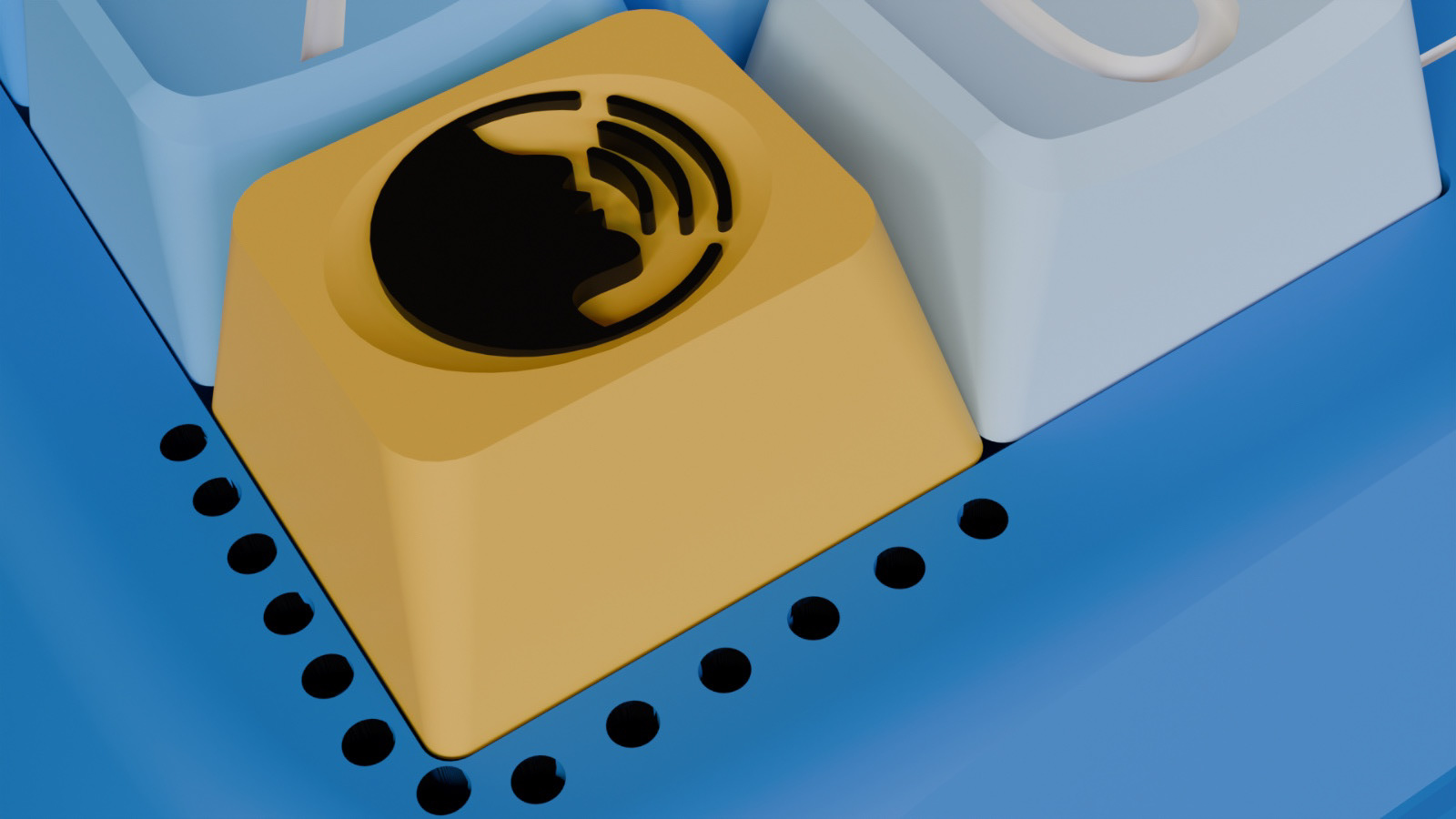 Tap to speak button close up render