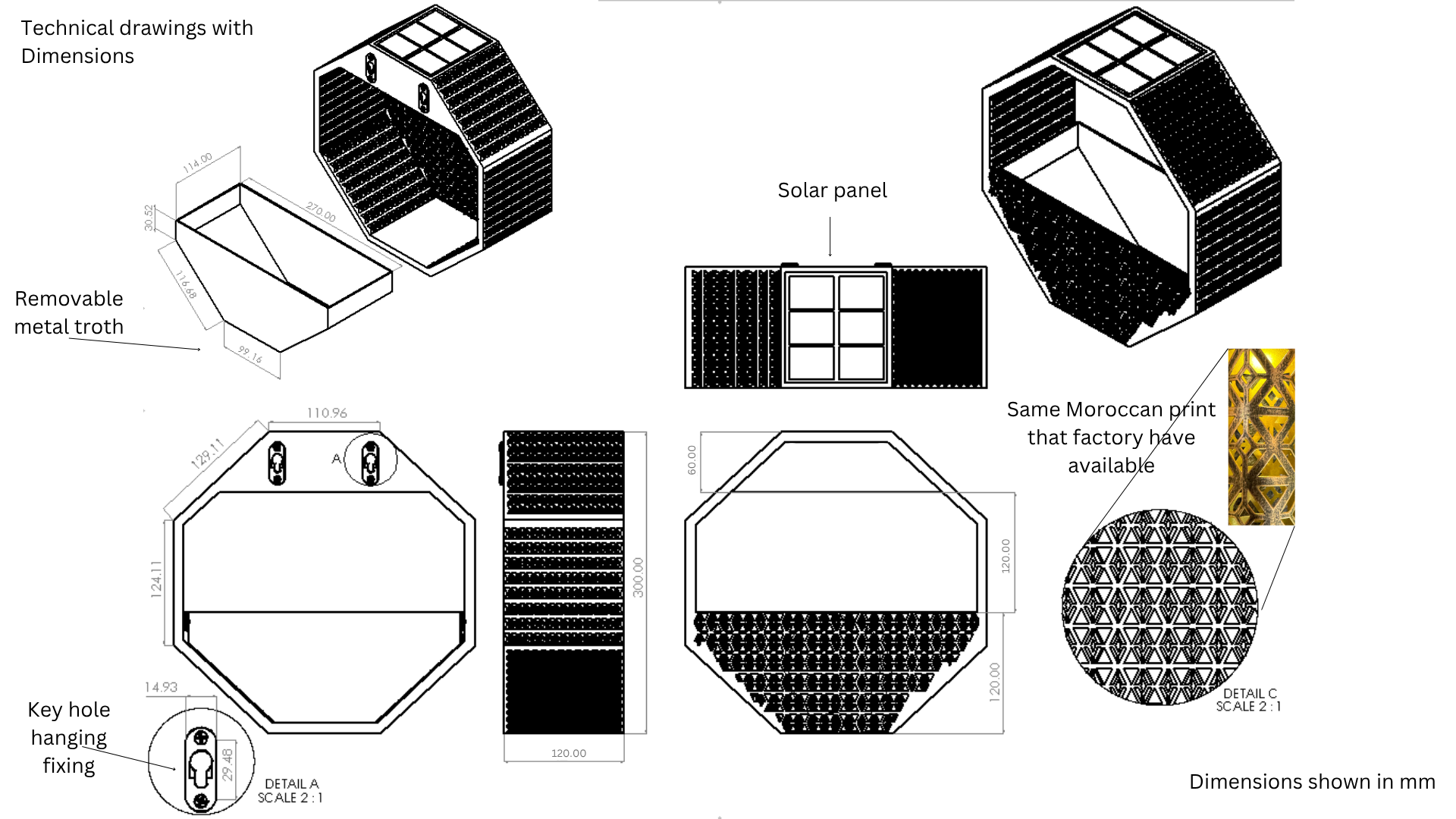 Octagonal planter engineers drawings