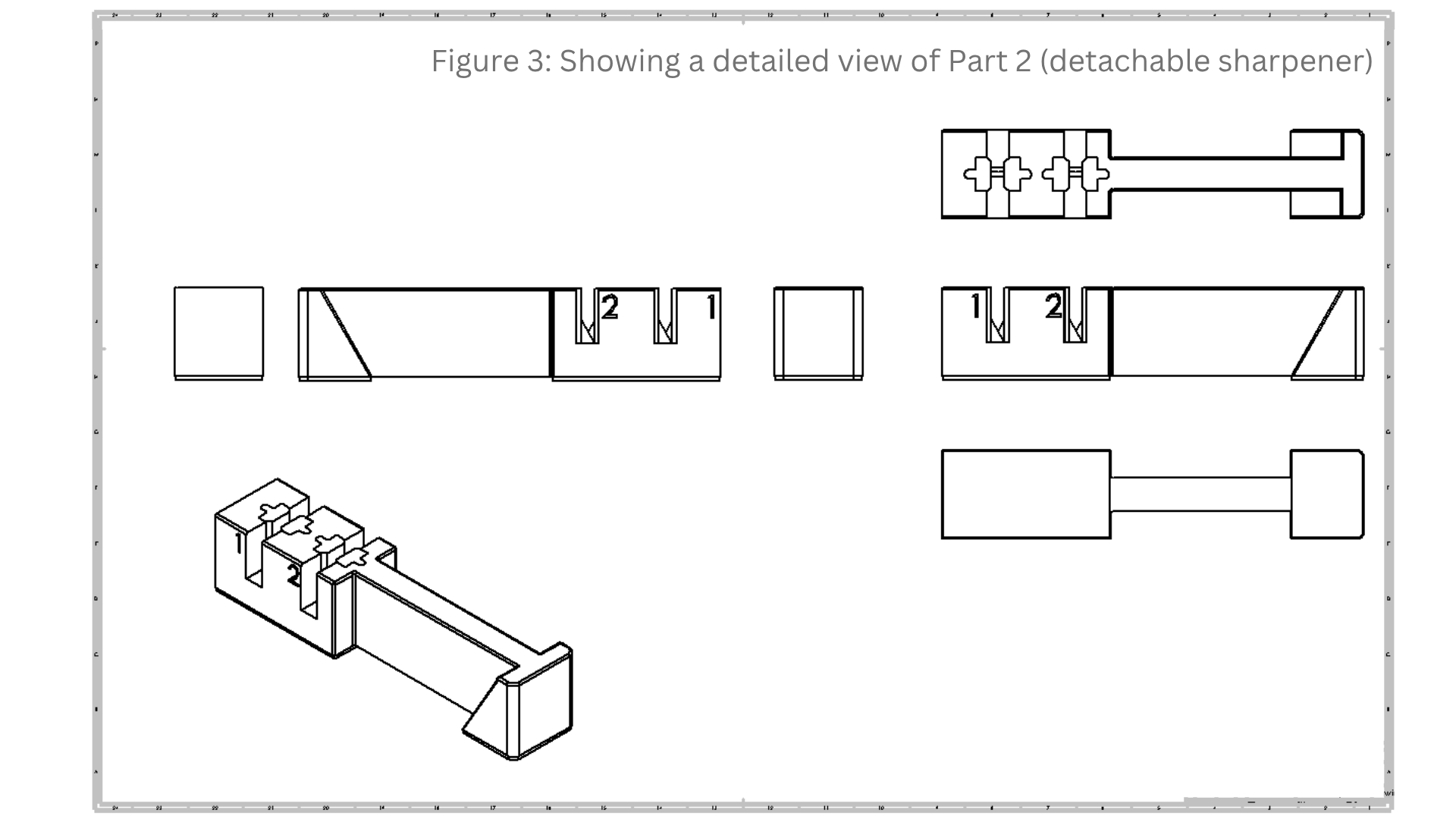 Technical specification: detachable sharpener GA drawing