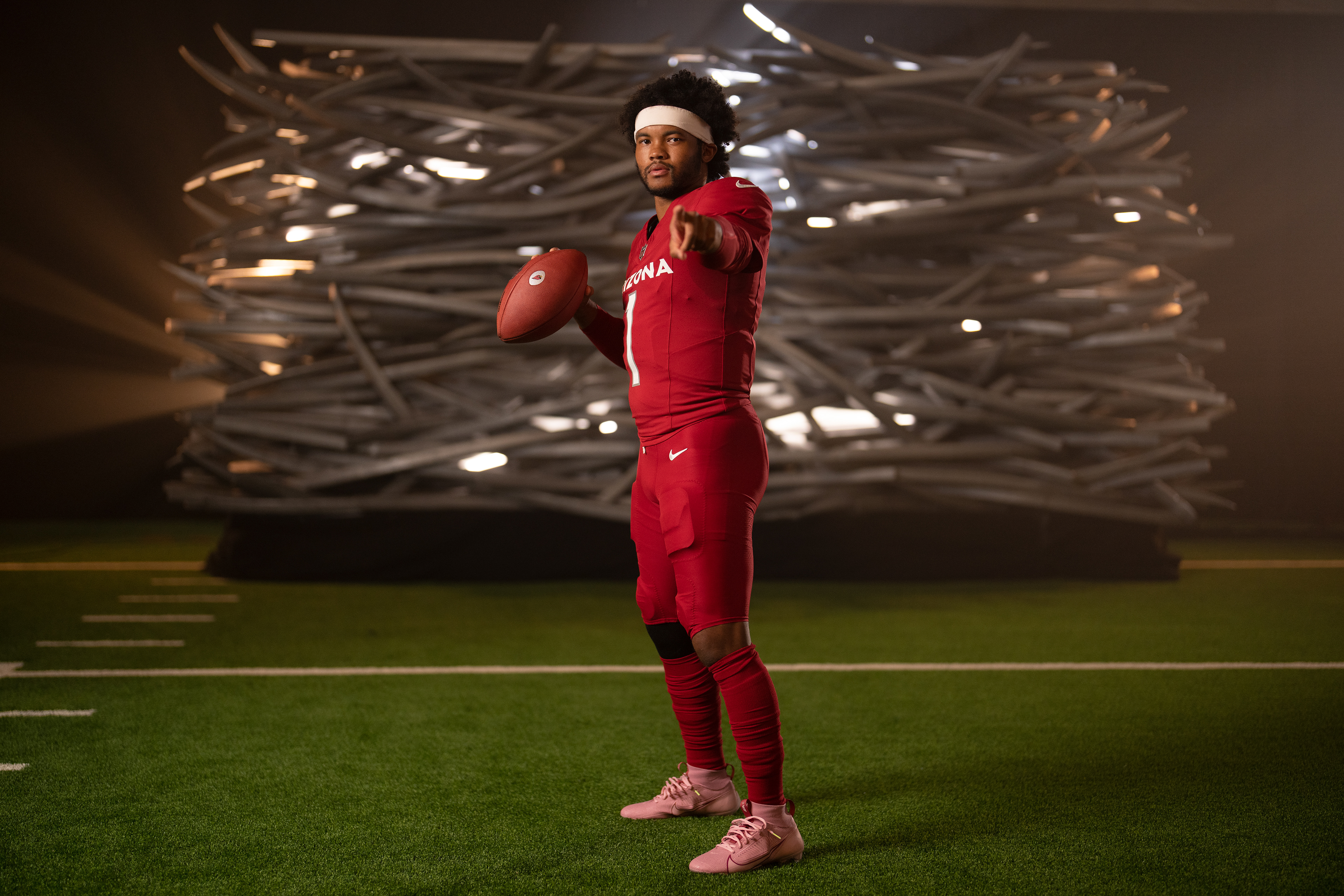 Photo Credit: Pete Vander Stoep | Arizona Cardinals quarterback Kyler Murray (1) during Cardinals Media Day at the Dignity Health Training Facility on Tuesday, July 25, 2023 in Tempe, AZ.