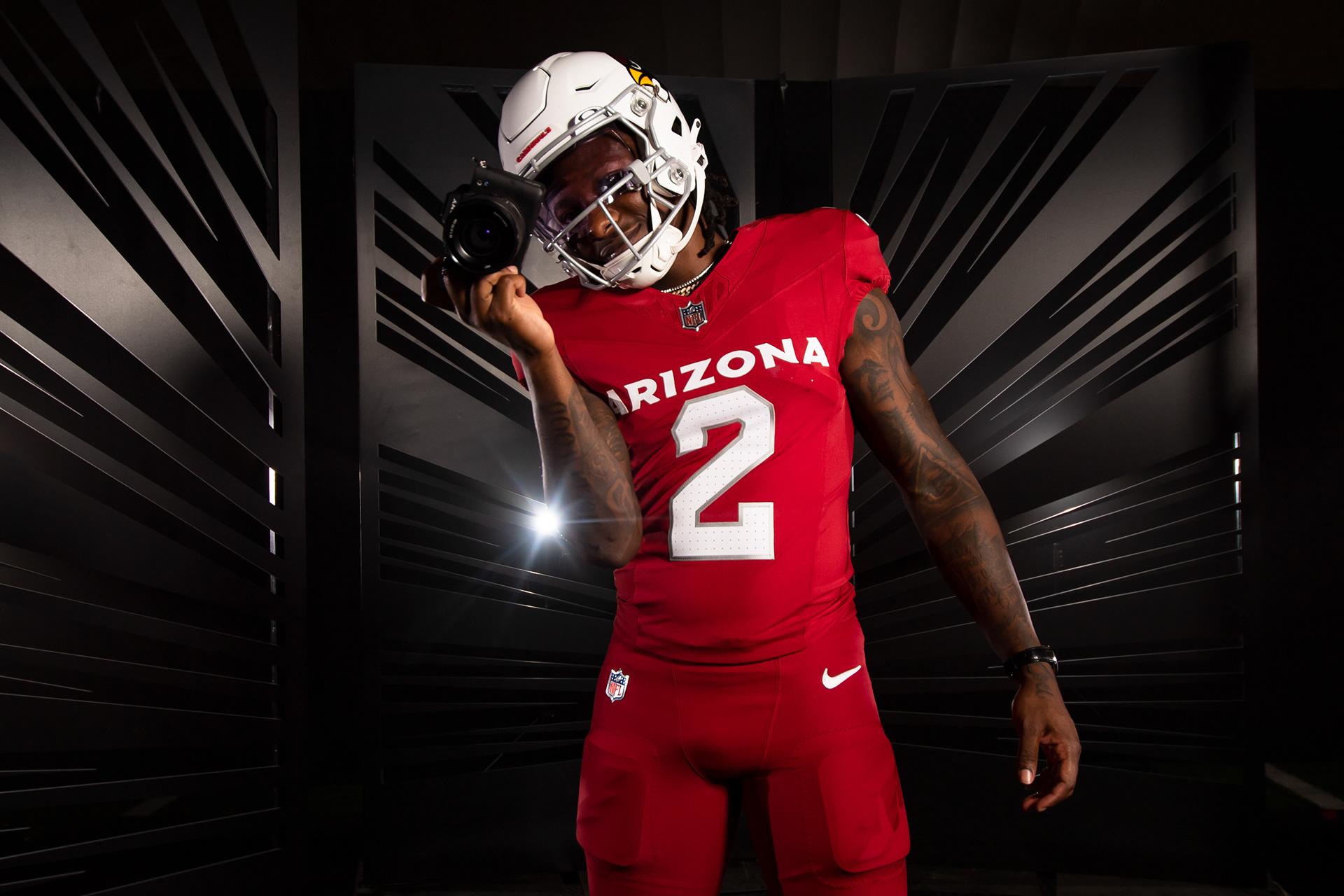 Photo Credit: Caitlyn Epes | Arizona Cardinals wide receiver Marquise "Hollywood" Brown (2) during the 2023 Cardinals Media Day at the Dignity Health Training Facility on Tuesday, July 25, 2023.
