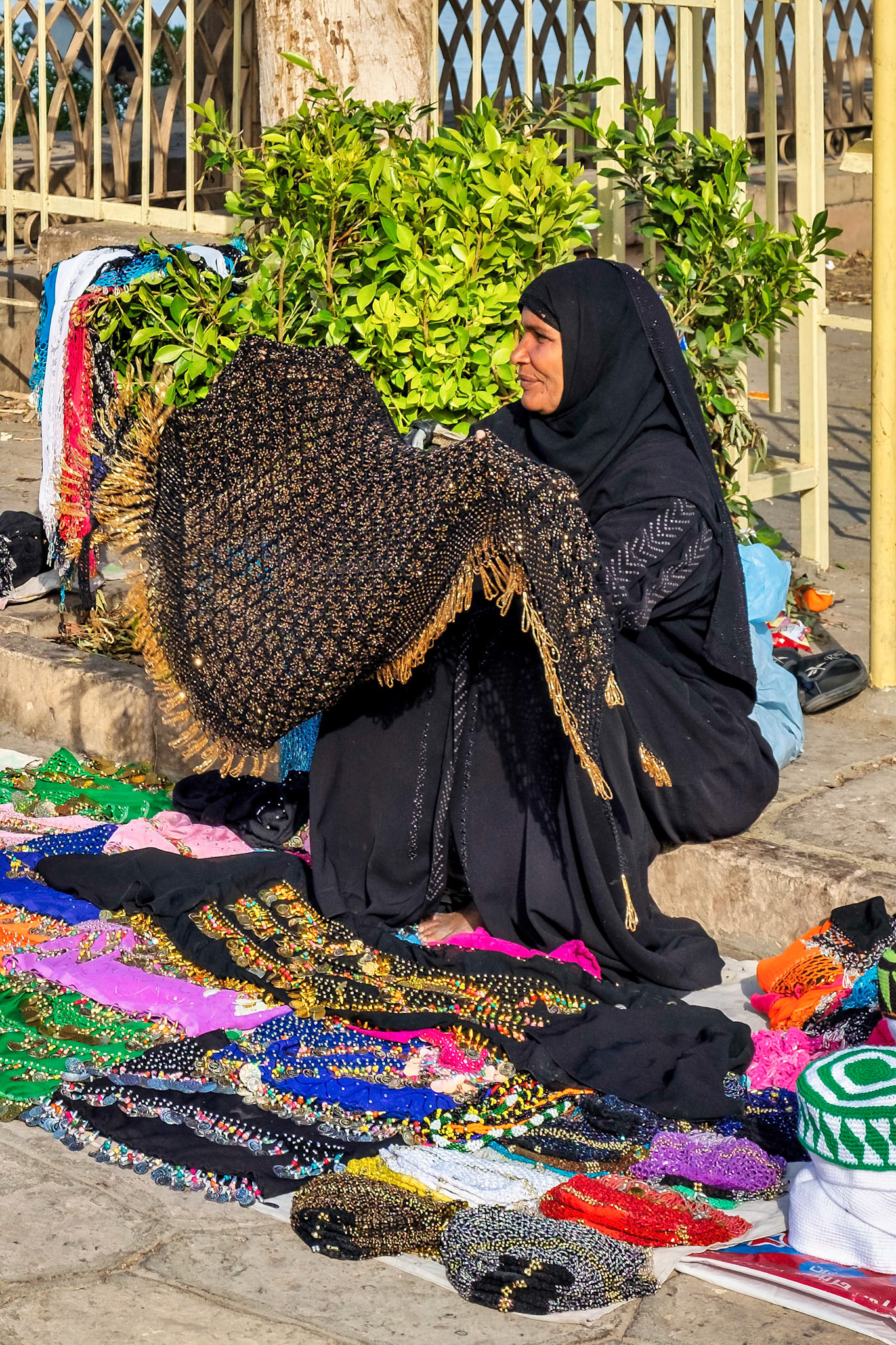 Souvenir seller at Kom Ombo