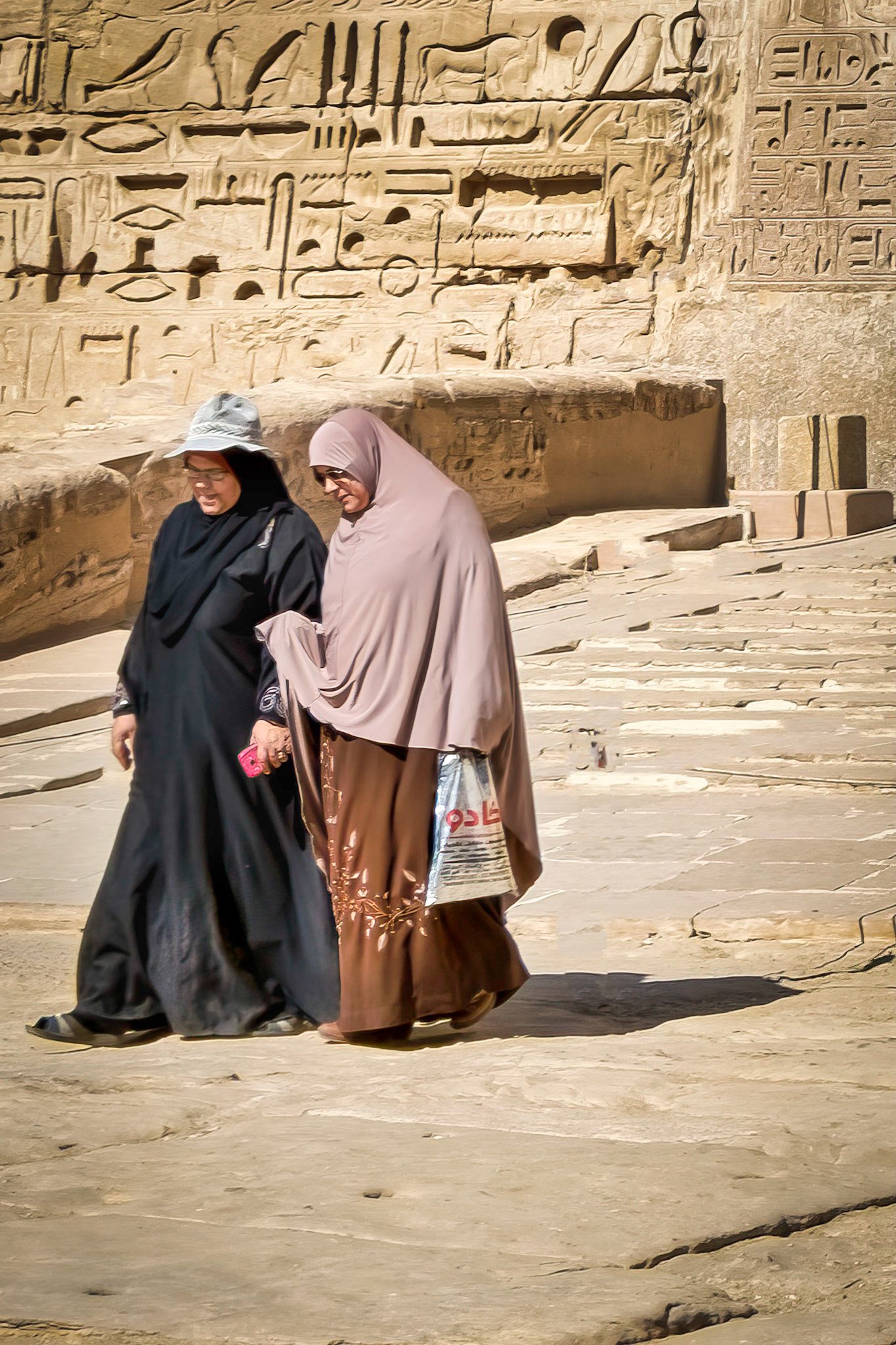 Women leaving Medinet Habu