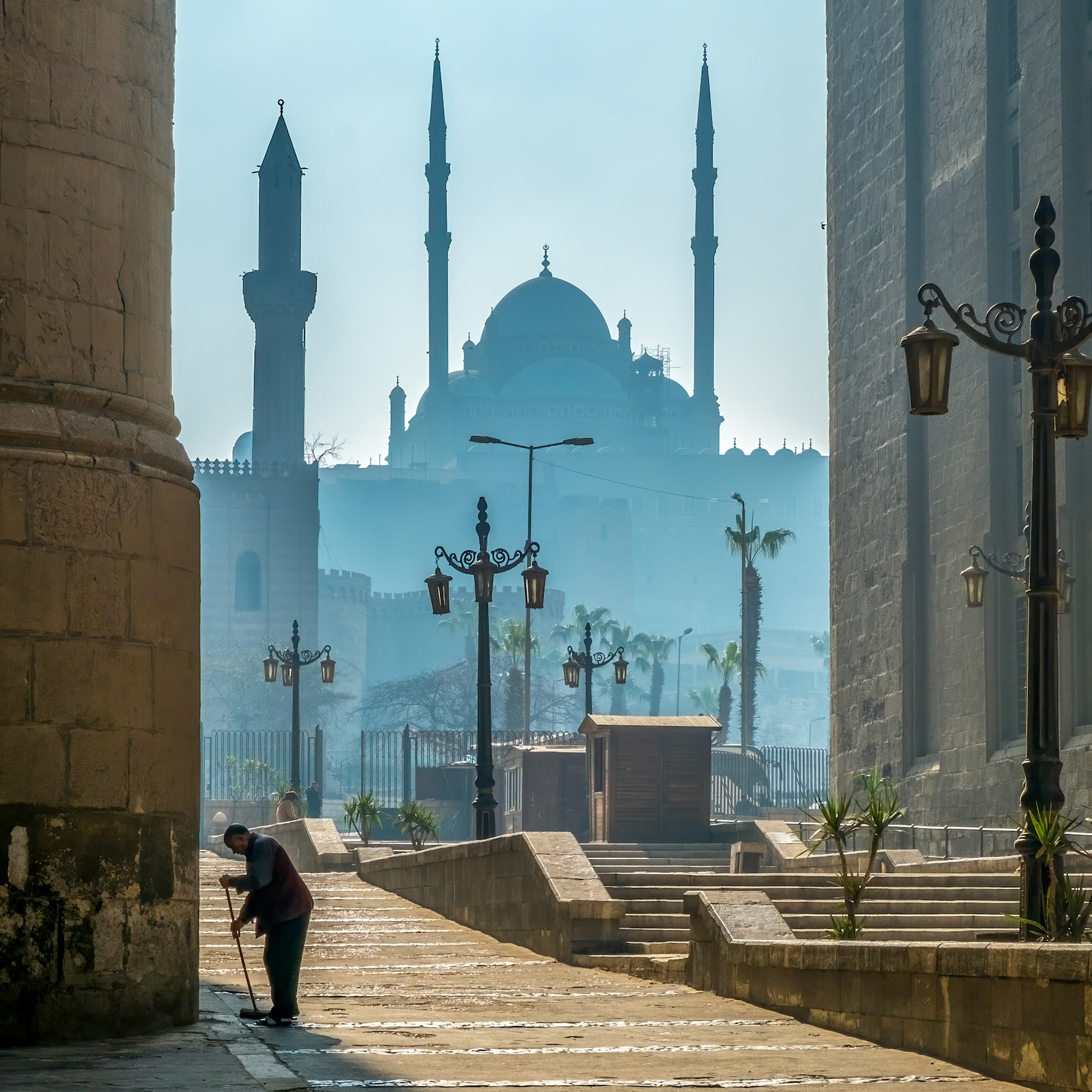 Looking between Mosques of Sultan Hassan and ar-Rifai to Mosque of an-Nasr Mohammed, Cairo
