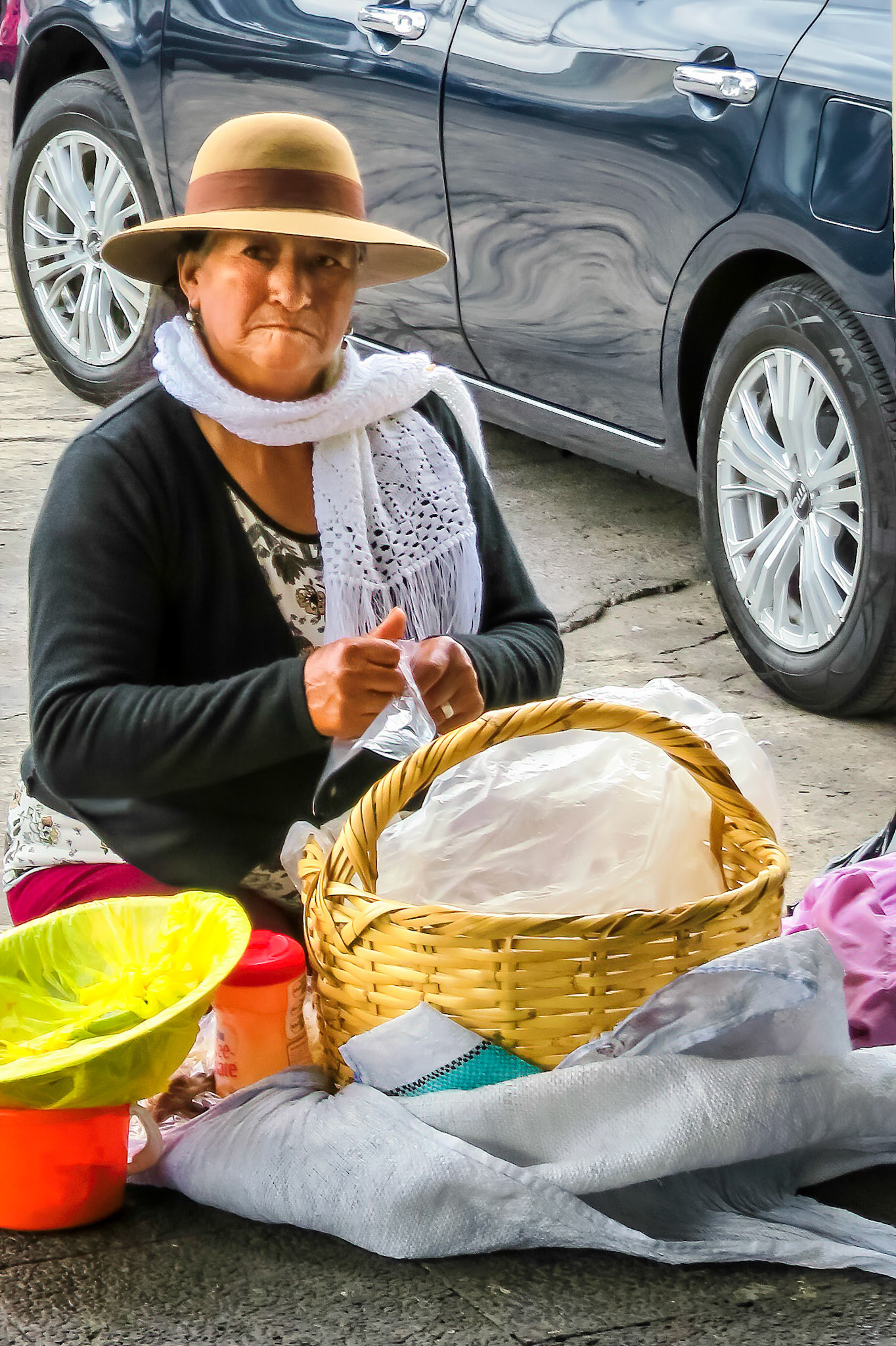 Outside farmers' market, Quito, Ecuador 2017