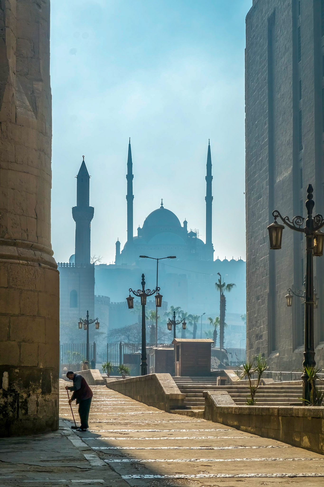 Looking between Mosques of Sultan Hassan and ar-Rifai to Mosque of an-Nasr Mohammed, Cairo