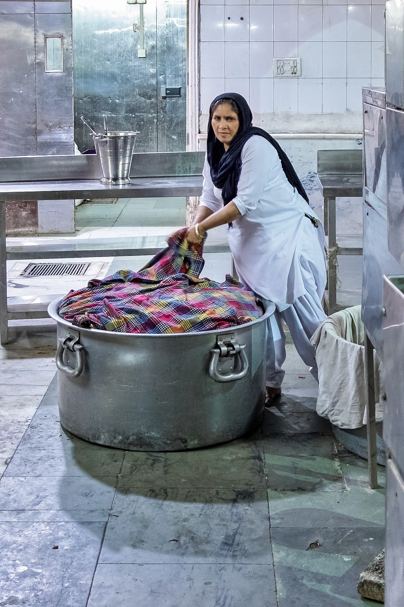 Wasing mats in Sikh temple