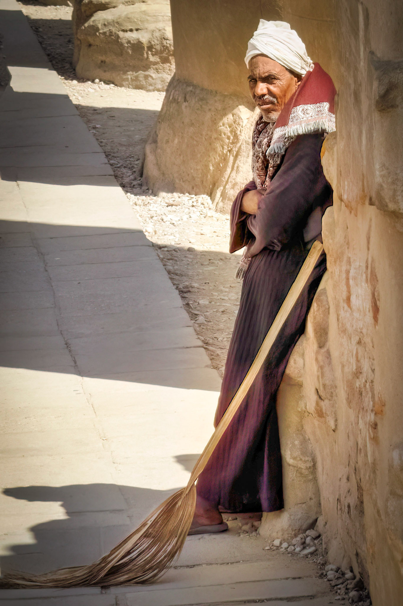 Worker in Luxor Temple