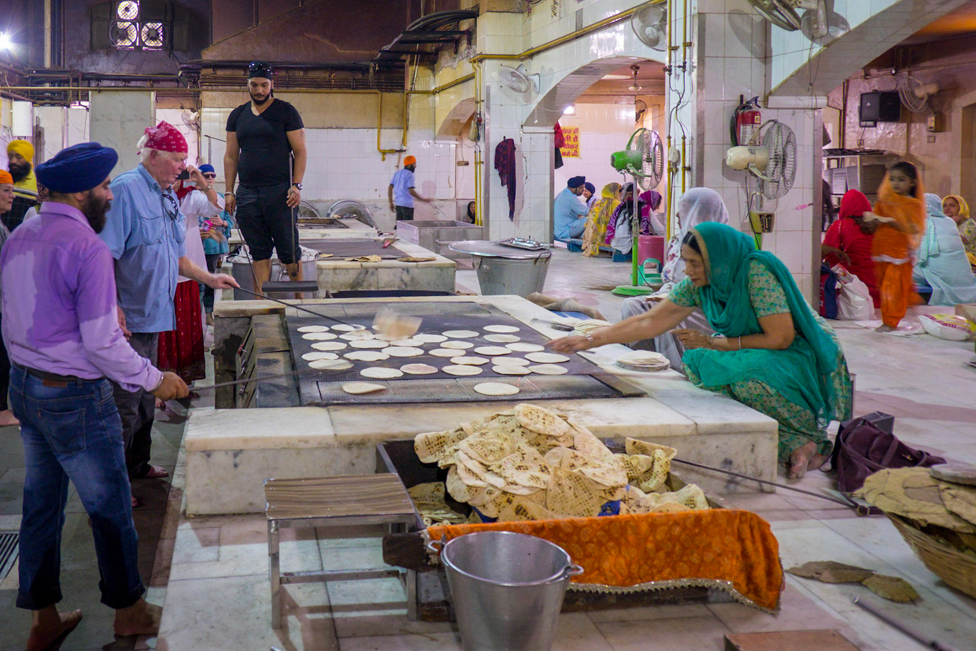 Bread making in Sikh temple
