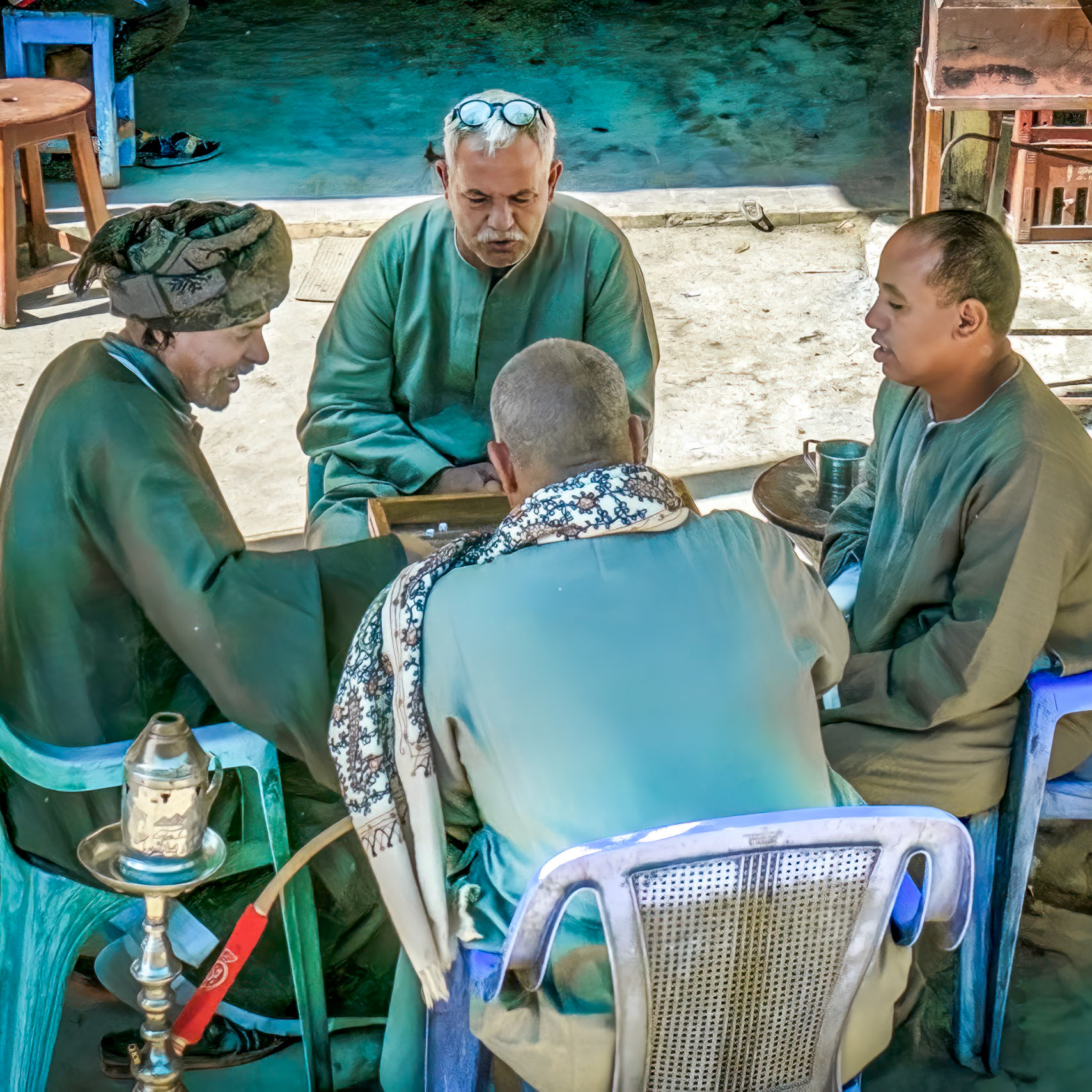 Backgammon game, from bus,Luxor