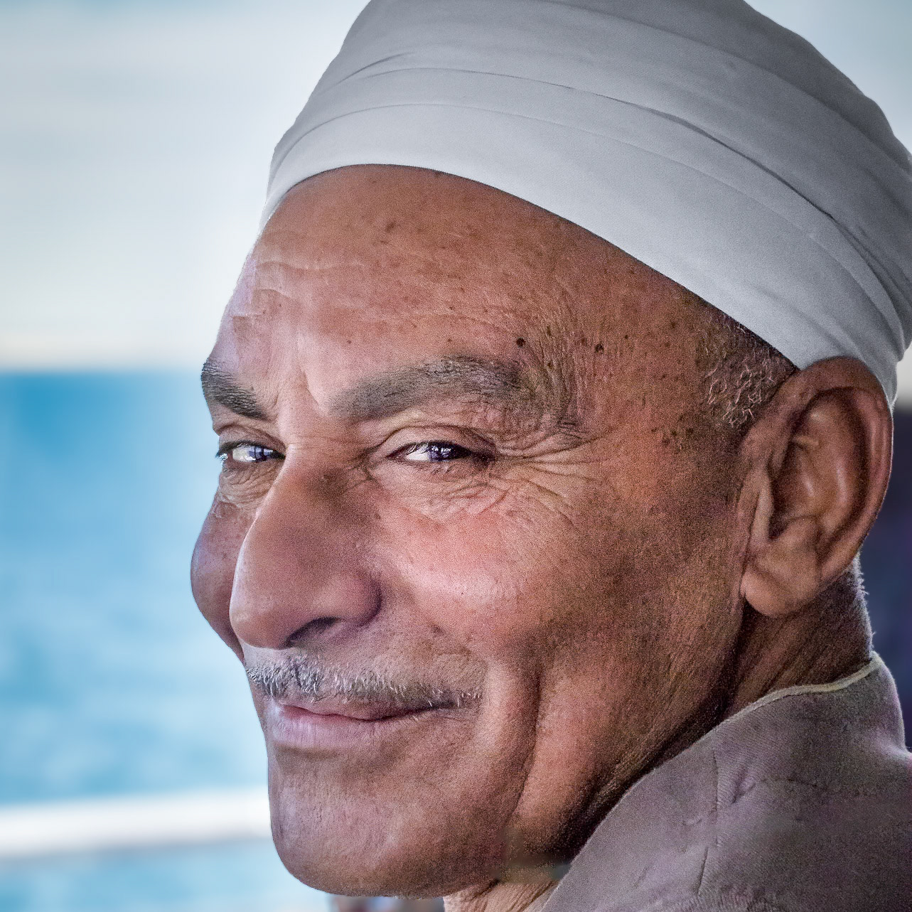 Captain of the ship on Lake Nassar