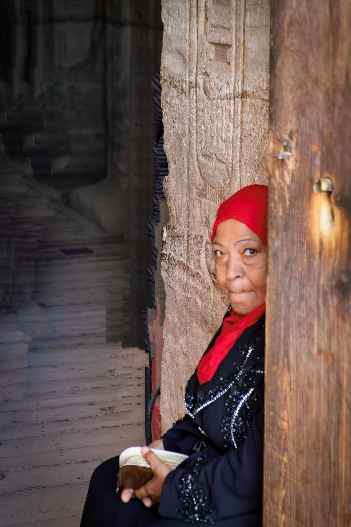 Guard at entrance to Temple of Ramseses II at Abu Simbel