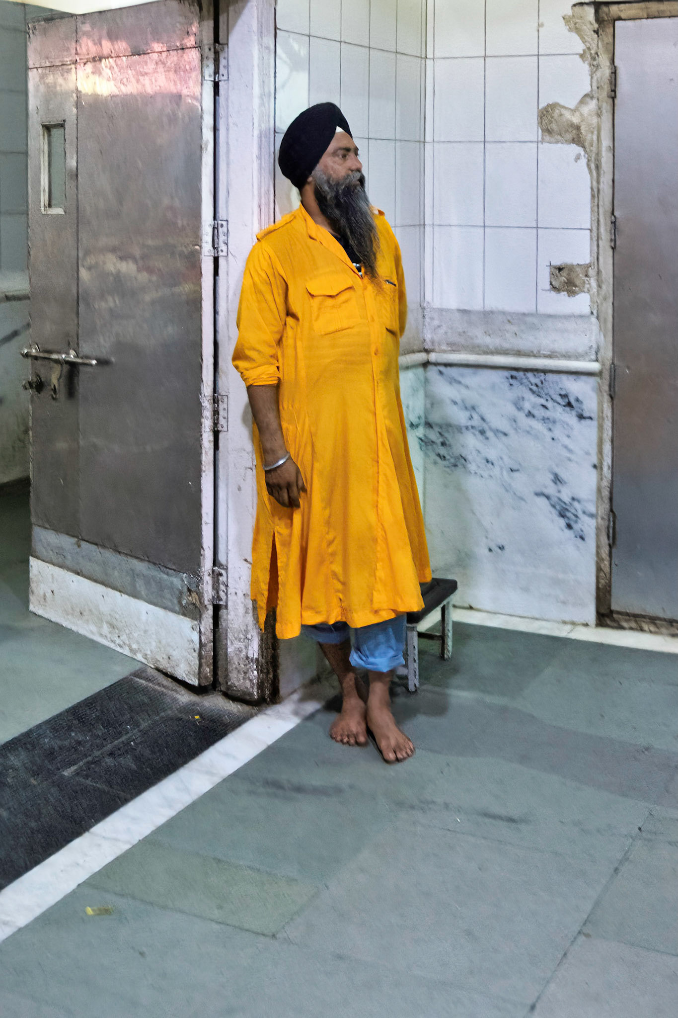 Man in kitchen, Sikh temple