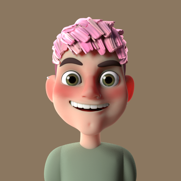 Self portrait avatar for my socials, this was really fun to make. ZBrush, rendered in Arnold.