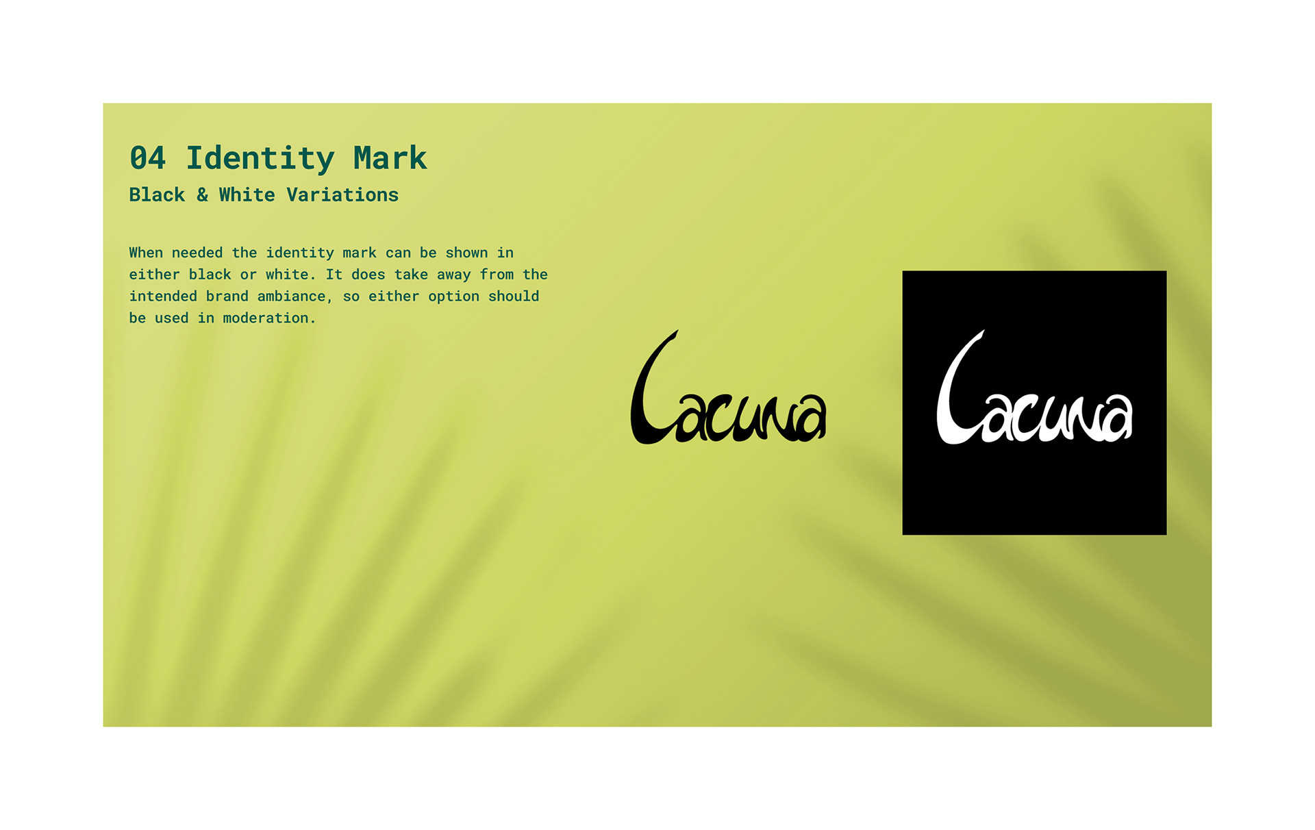 Lacuna - Style guide - identity mark - black & white