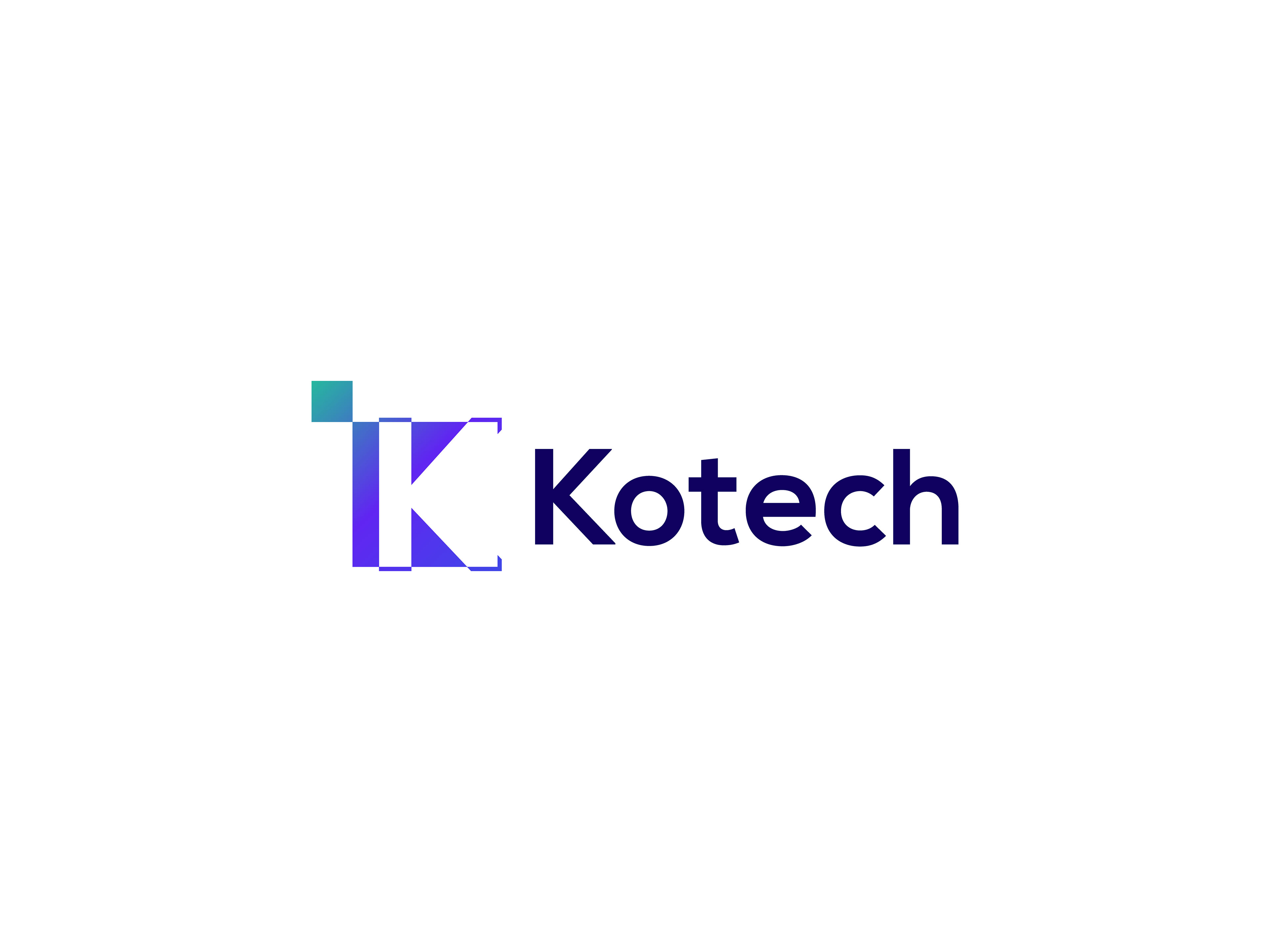 k letter technology logo