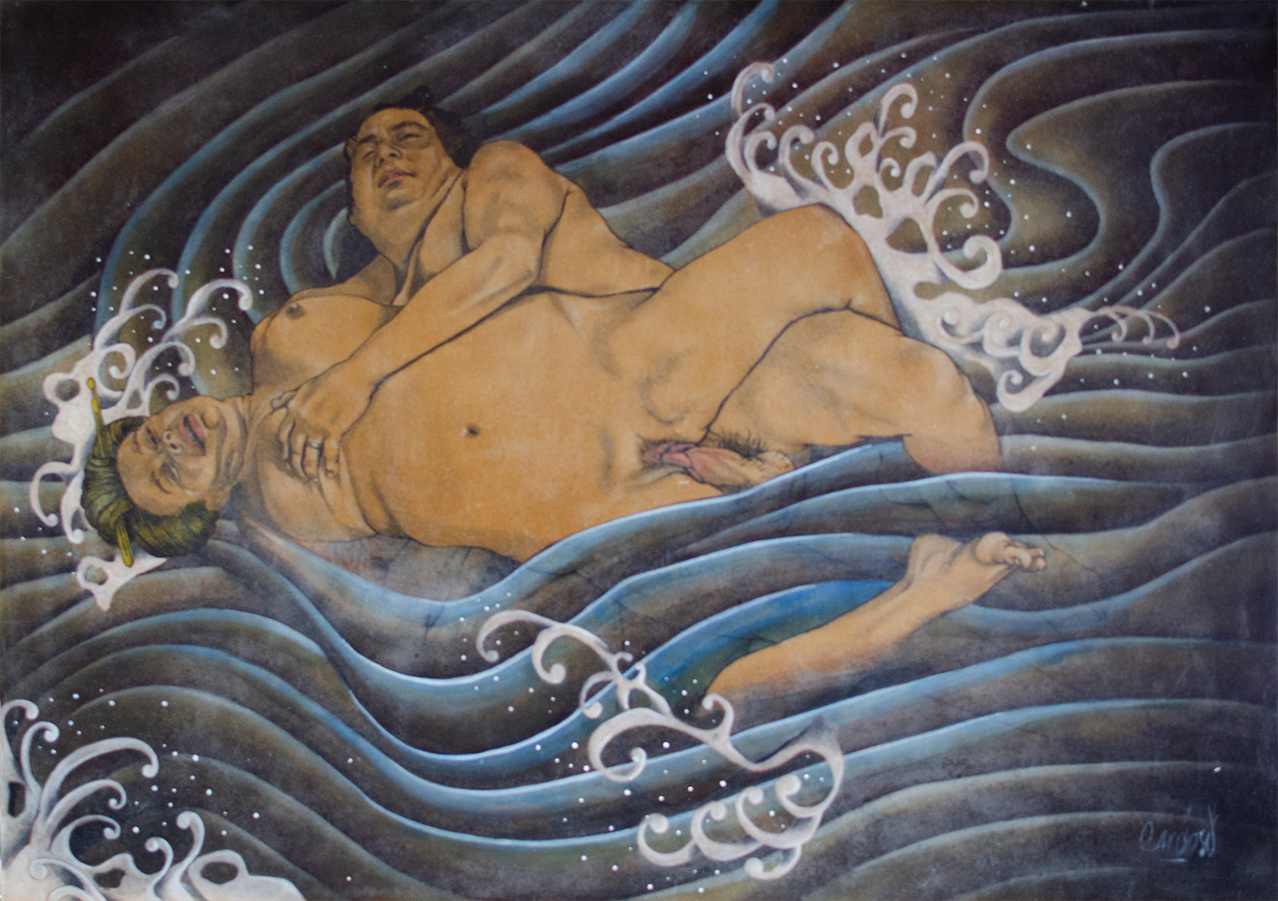 Shunga de los amantes koi