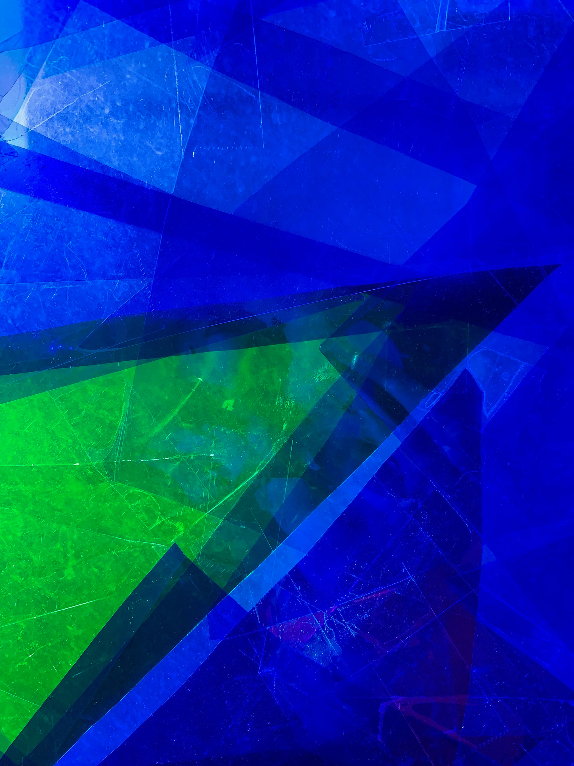 Detail of cool tone window mosaic.