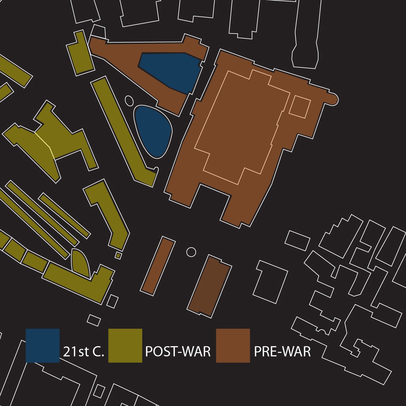 Schematic: Breakdown of surrounding age of buildings.