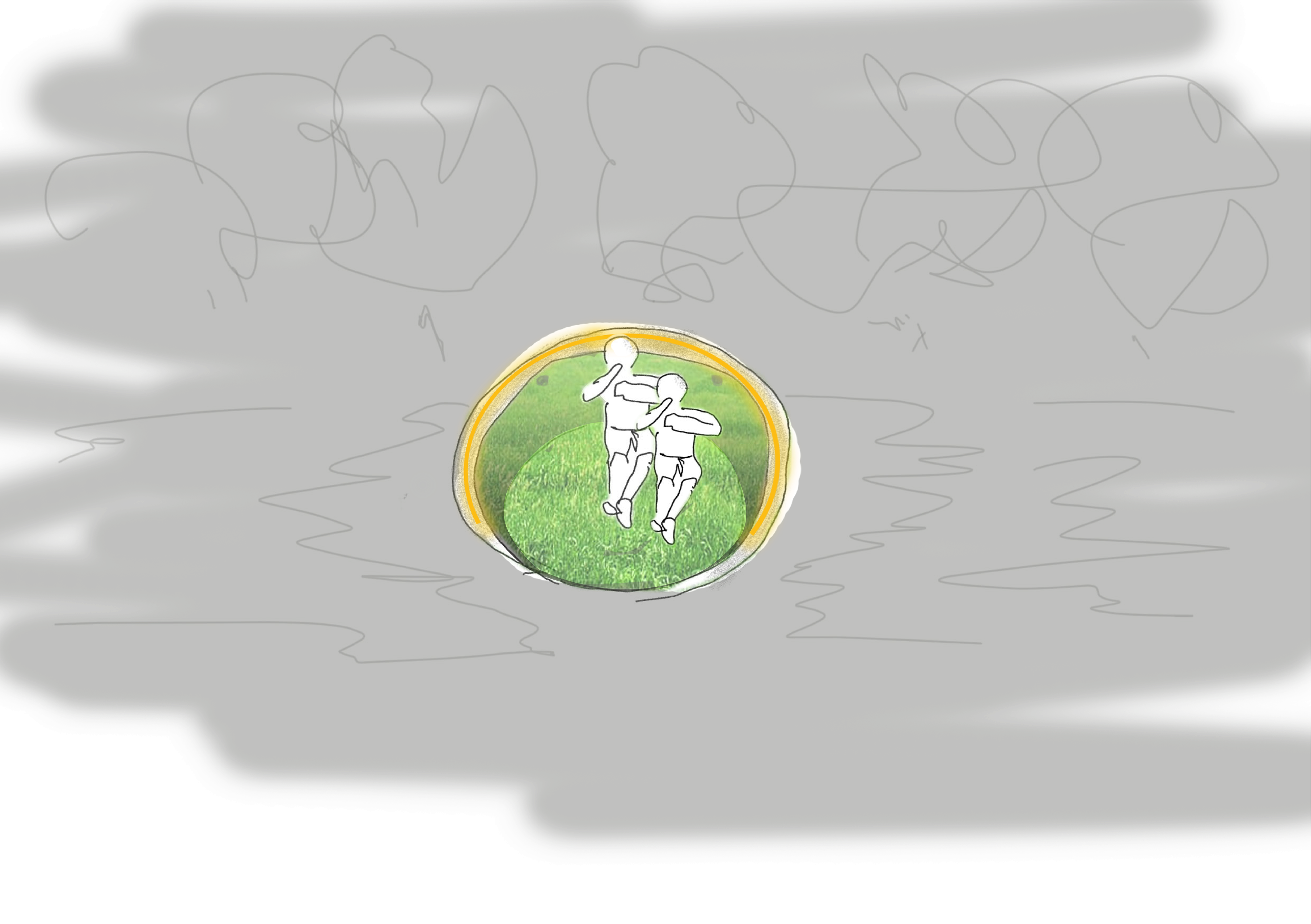Sketch: Yellow light setting, bubble is fully occupied.