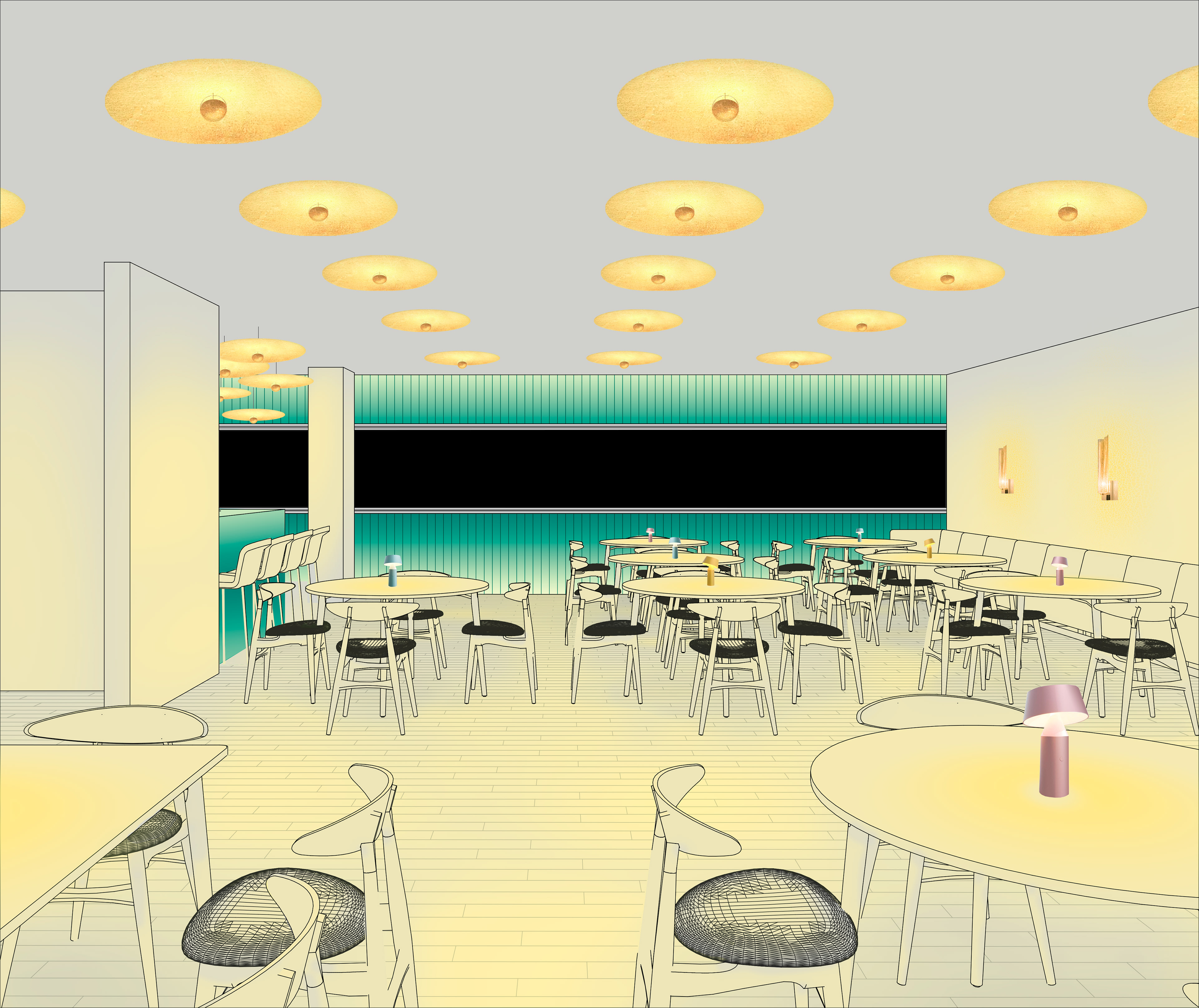 Lighting Effect: Restaurant Dining Room