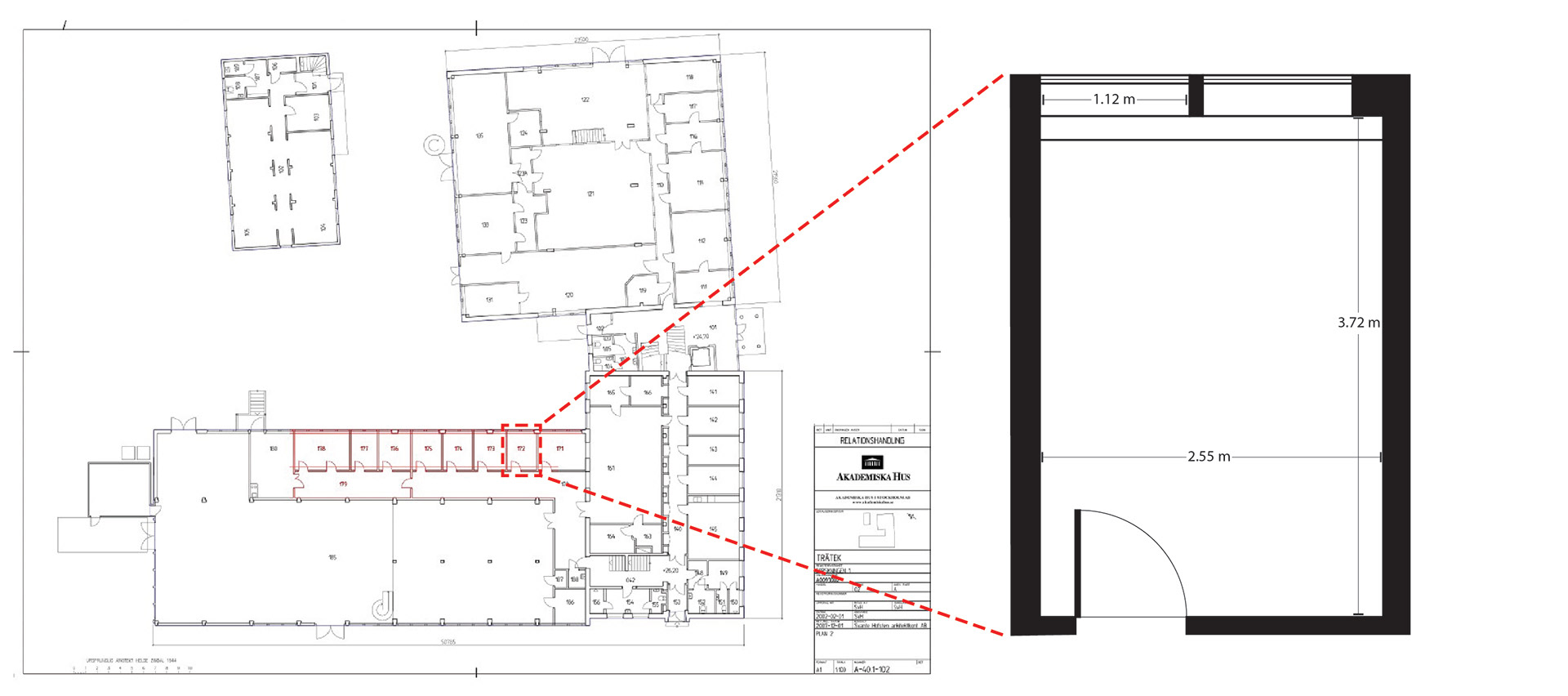 Site location within context of the larger building.