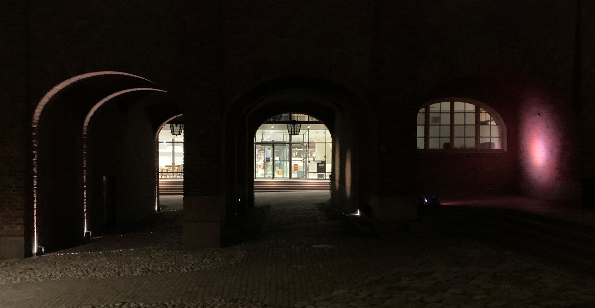 View of installation from courtyard.