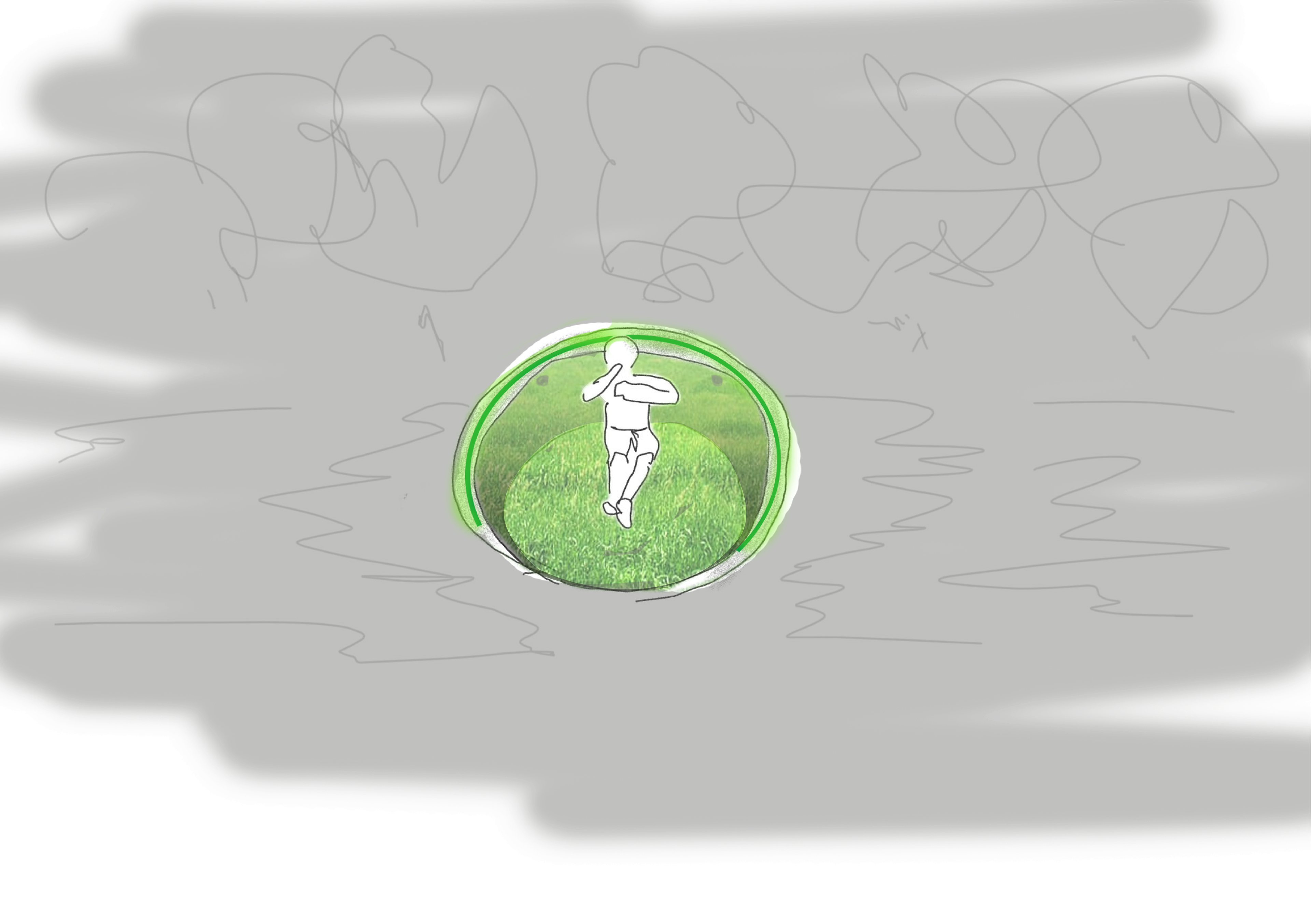 Sketch: Green light setting, still open for use.