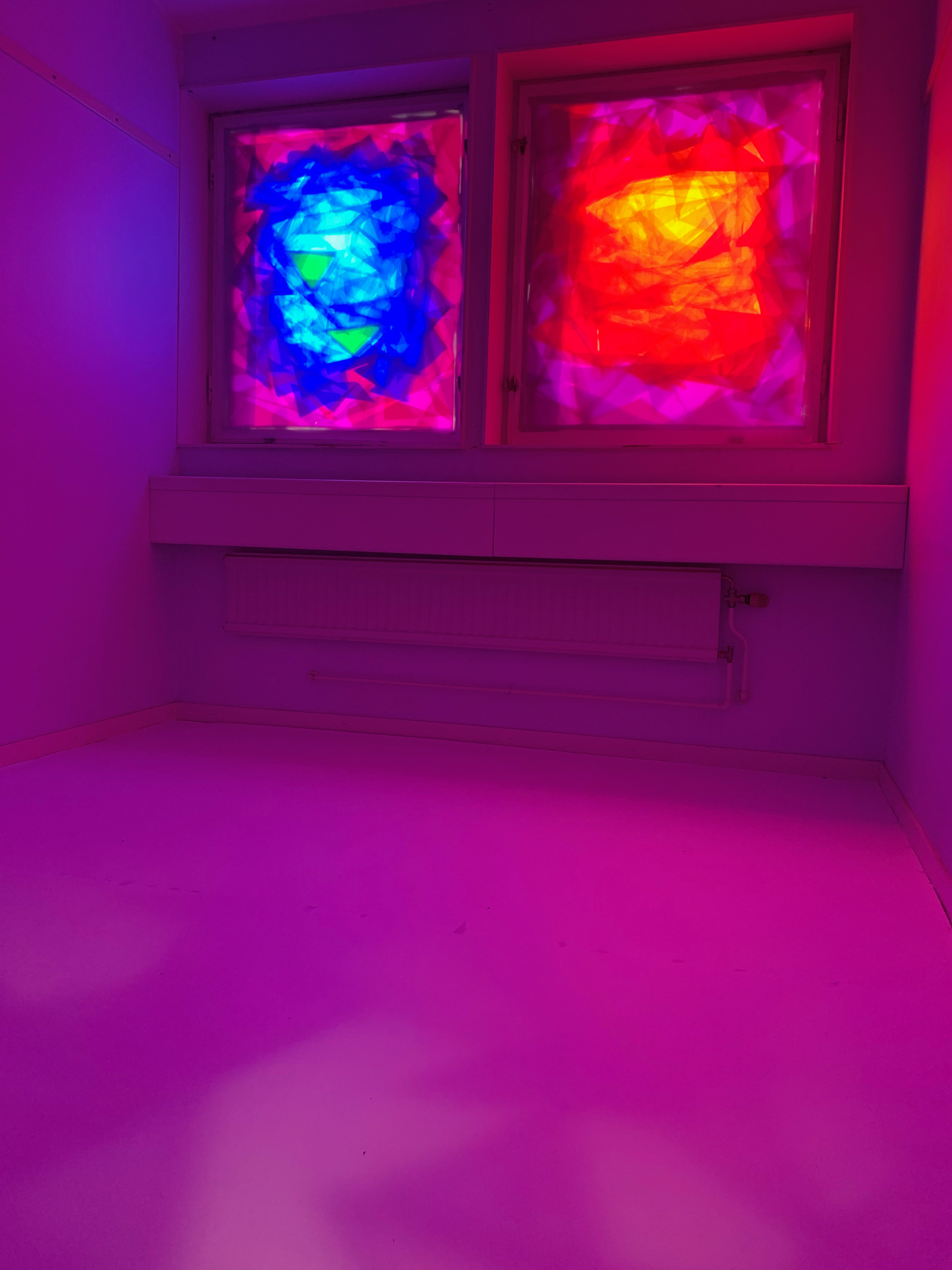 View of space towards windows.