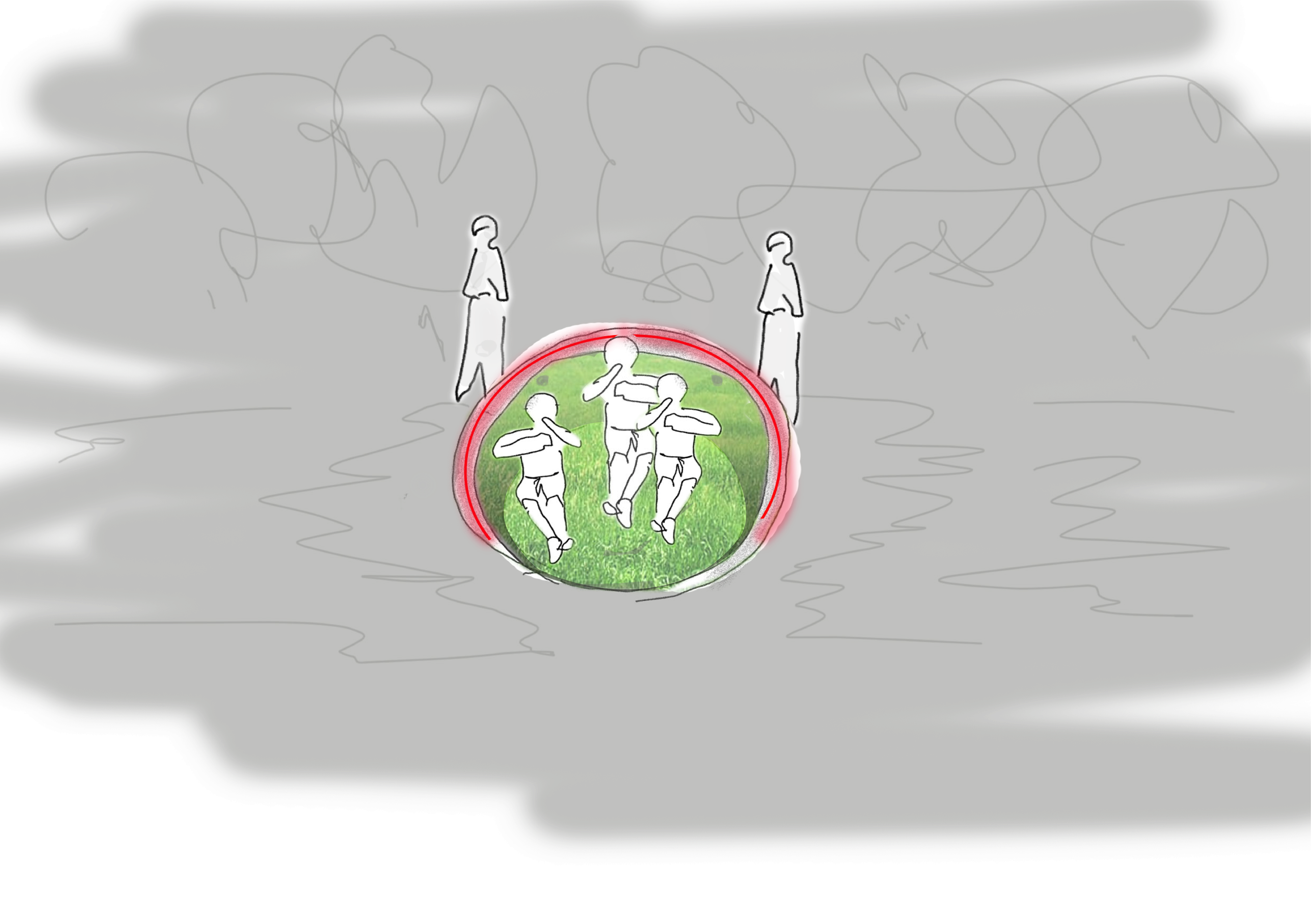 Sketch: Red light setting, bubble is over capacity and will shut down.