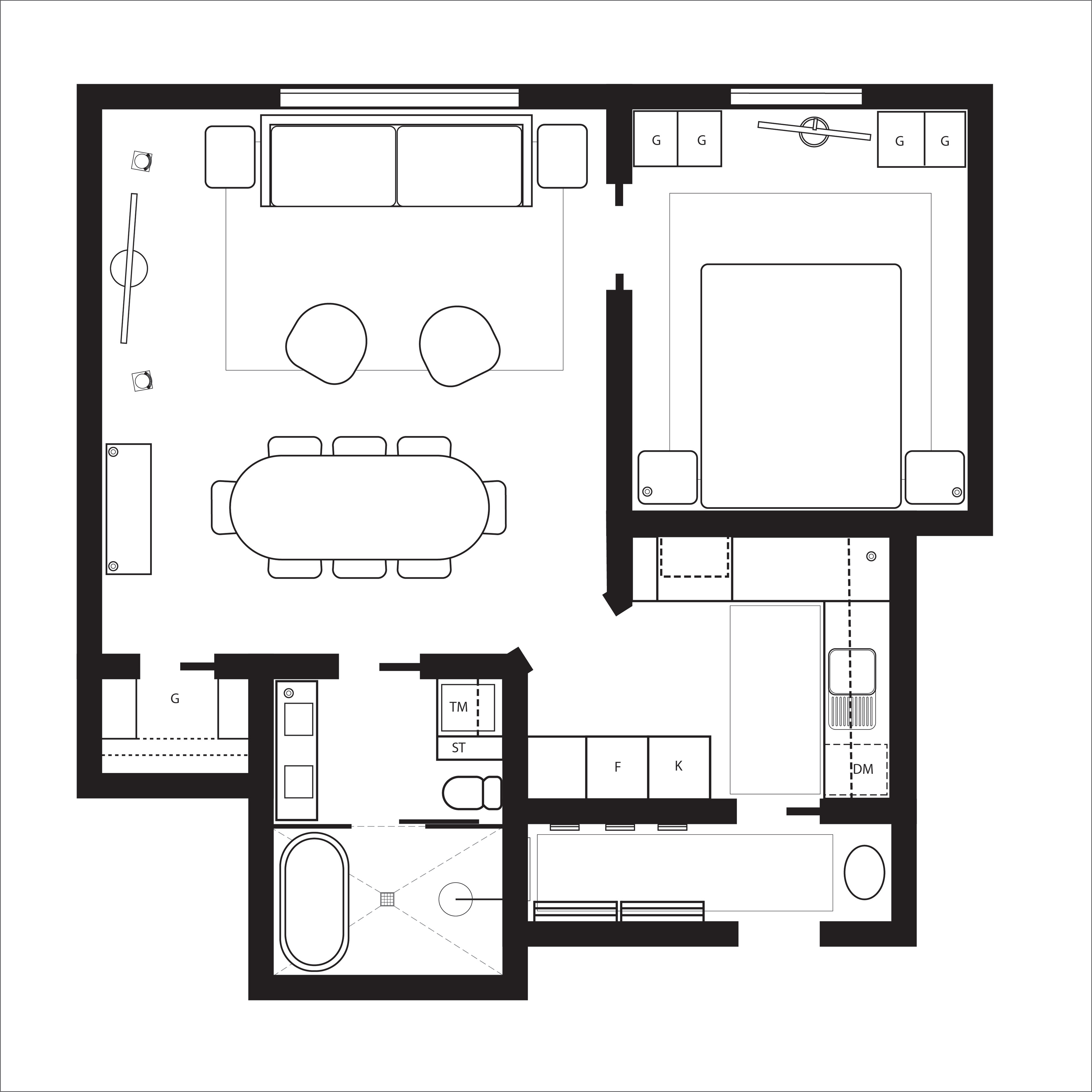 Floorplan: Alternate with Furniture Suggestions
