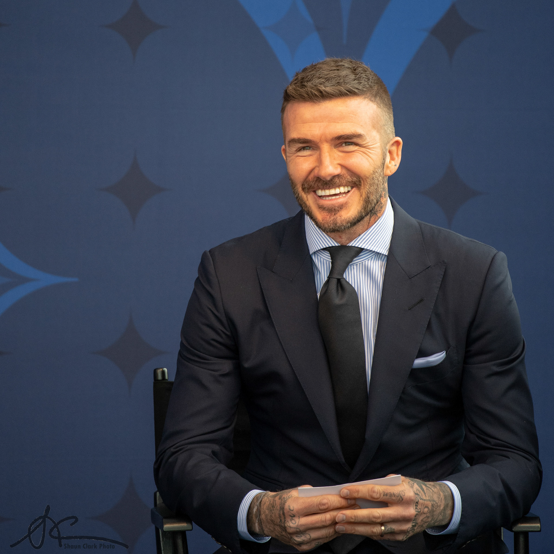 CARSON, CA - MARCH 2:  during the unveiling of the statue of former Los Angeles Galaxy player David Beckham in Legends Plaza at the Dignity Health Sports Park on March 2, 2019 in Carson, California.  (Photo by Shaun Clark/Getty Images) *** Local Caption ***