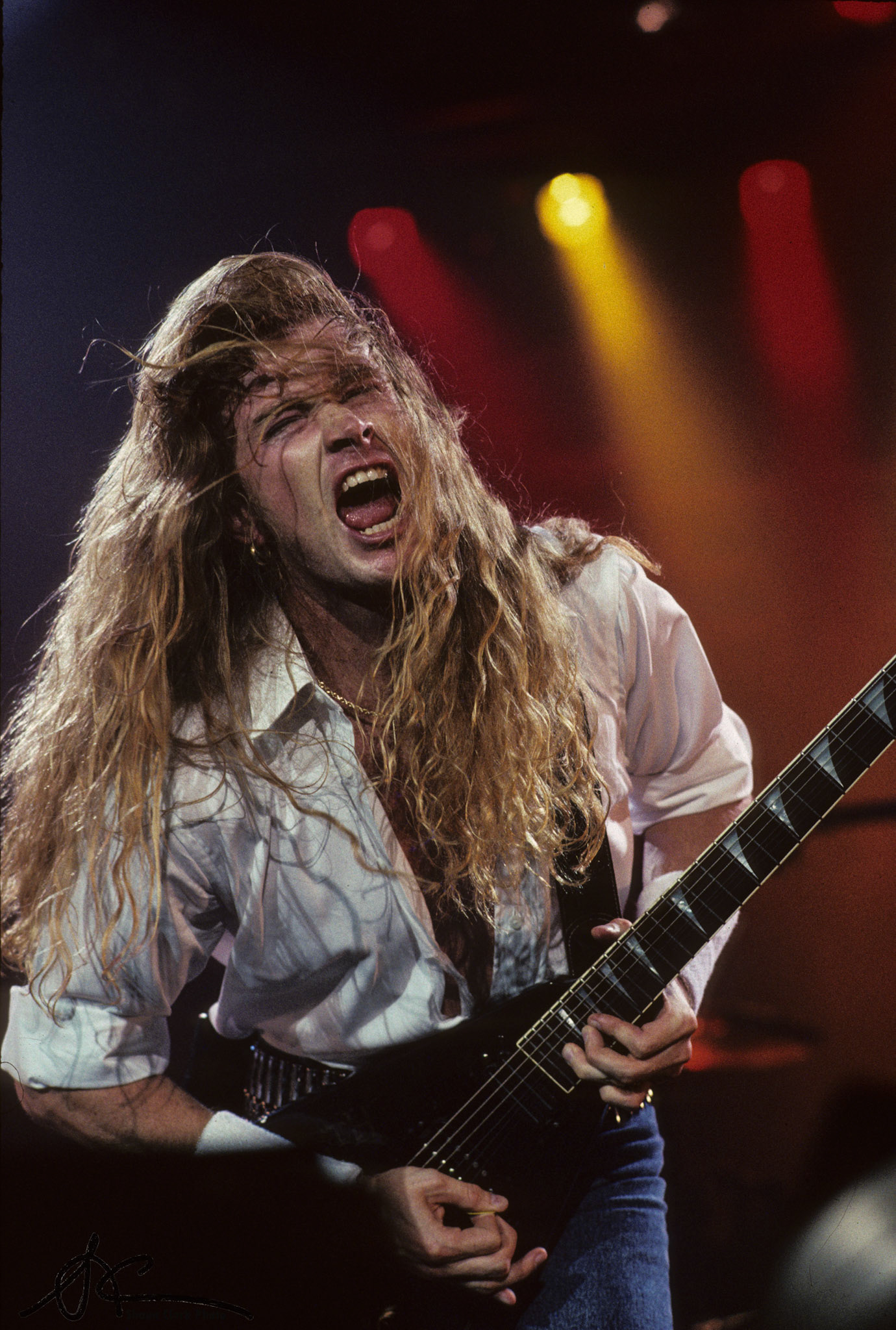Dallas, Texas -- November 1990: Dave Mustaine of Megadeth (Photo: Shaun Clark).