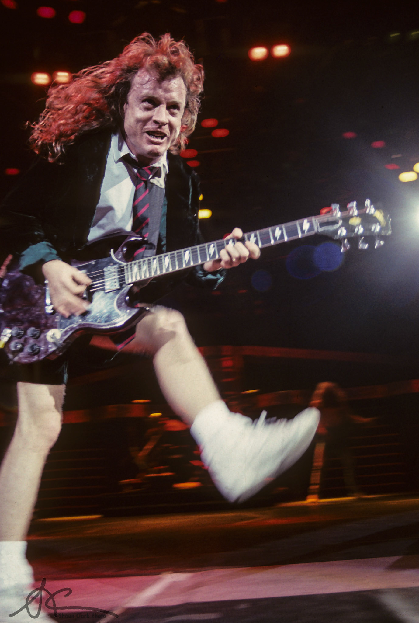 Dallas, TX - November 1988:  Angus Young of AC DC (Photo: Shaun Clark)