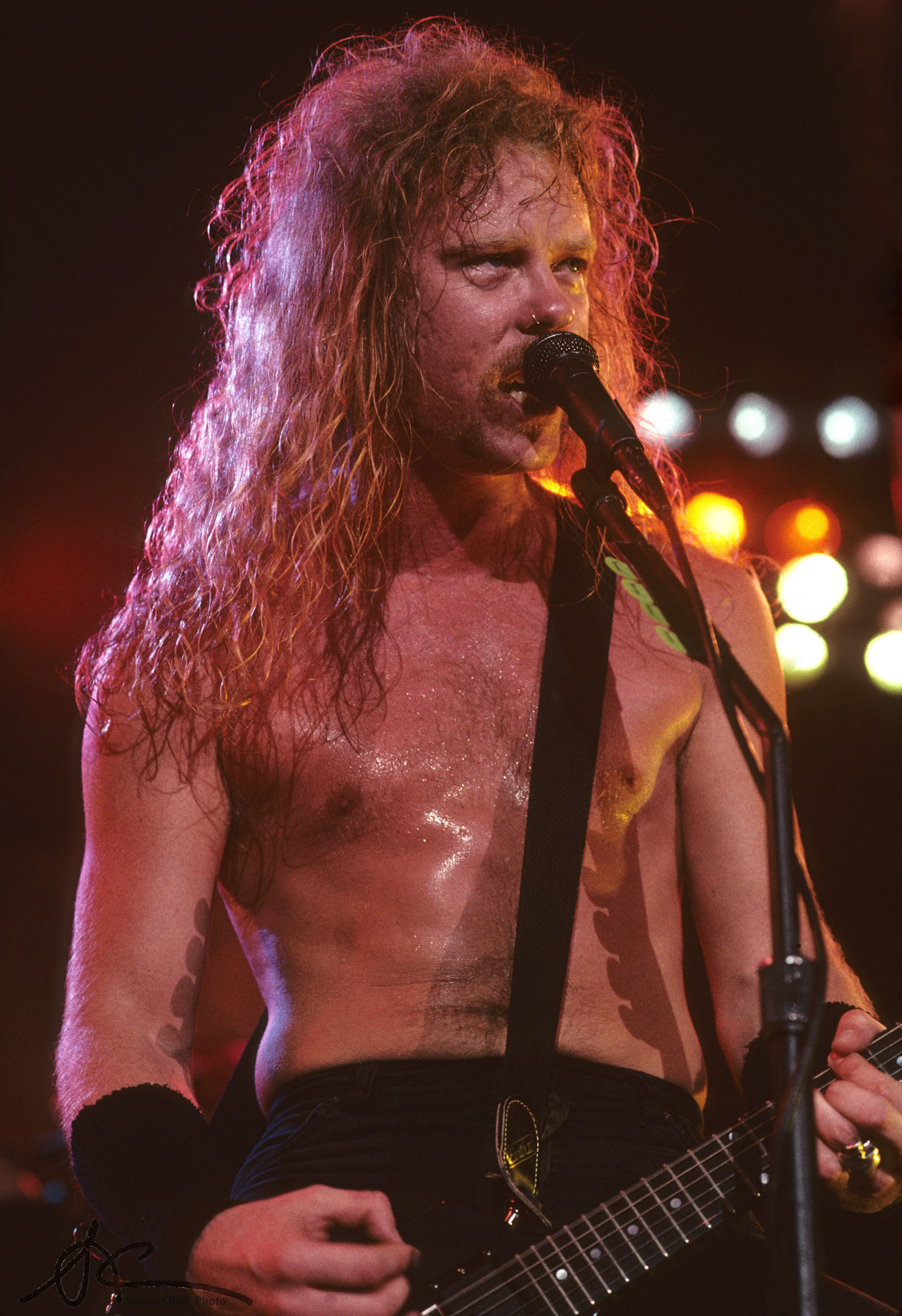 Dallas, TX - August 1989:  James Hetfield of Metallica (Photo: Shaun Clark).