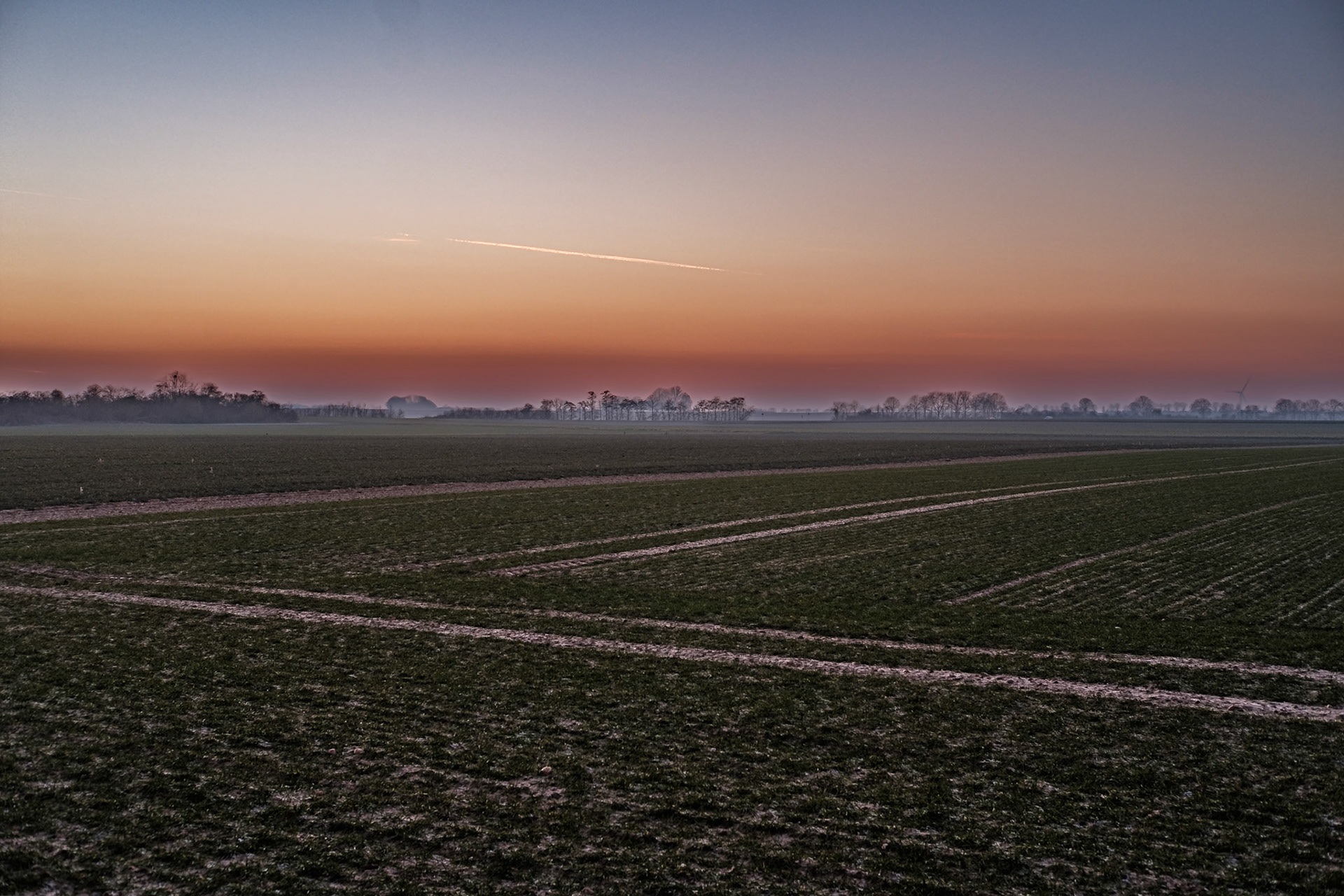 Frostiges Abendrot