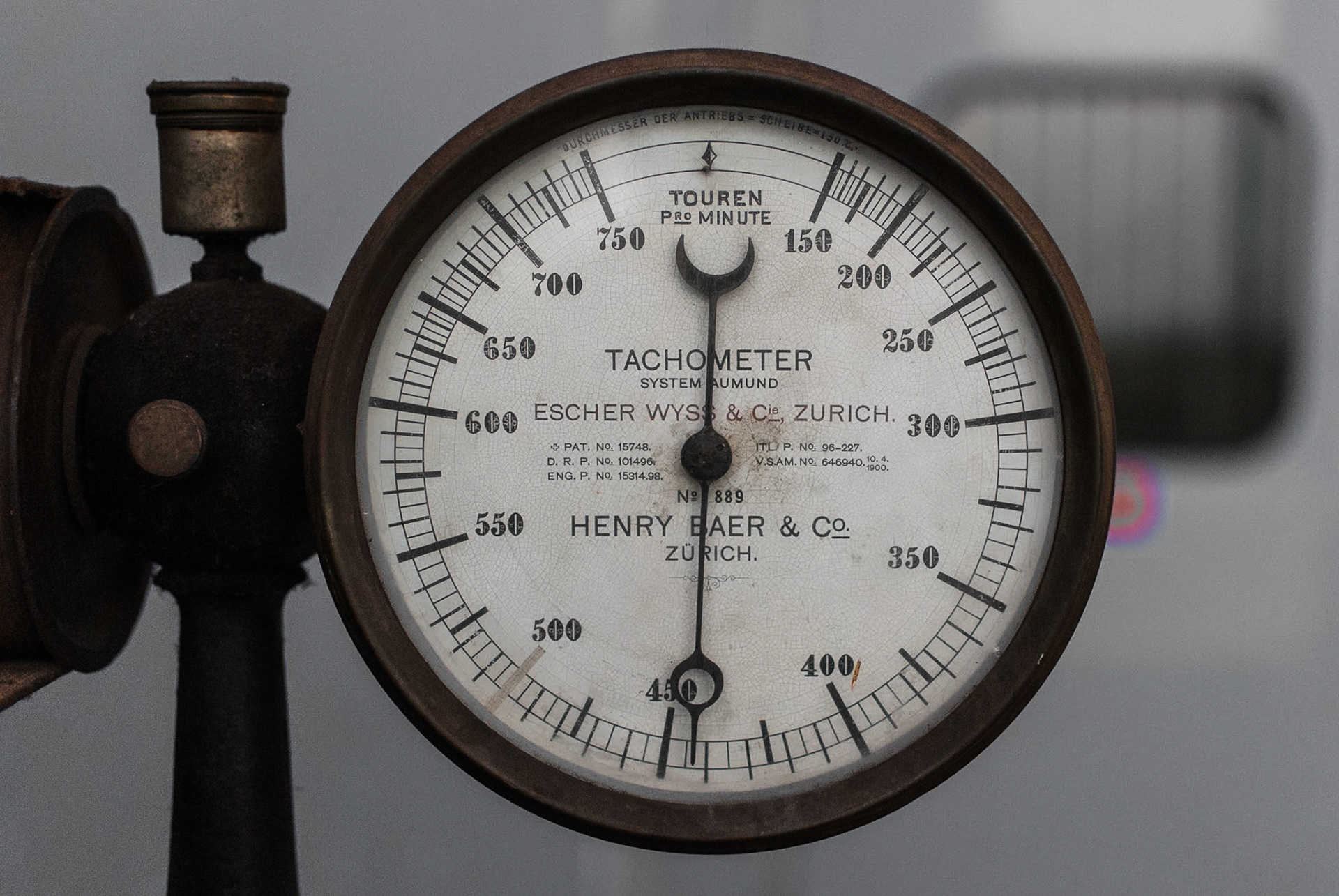 Mechanische Drehzahlanzeige einer Escher-Wyss-Turbine