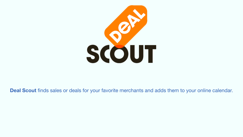 Logo and branding developed for a calendar-based app that tracks sales events and merchant deals.