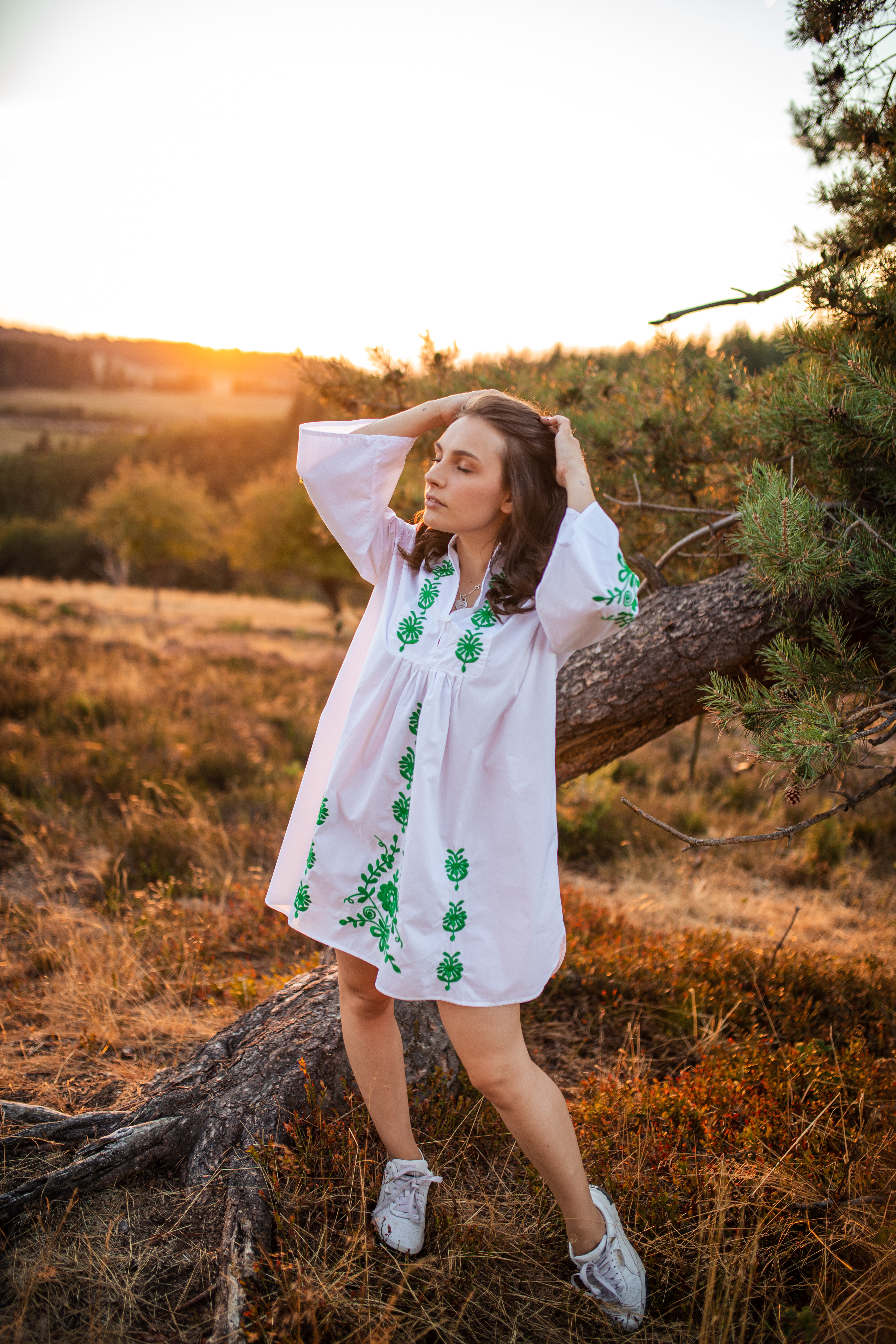 Portrait, Girlportrait, Portraitshooting. Portraitfoto, Heide, Sonnenuntergang, Sunset, Eifel, Koblenz, Andernach, Neuwied, Boho, Gräser, trockene Gräser