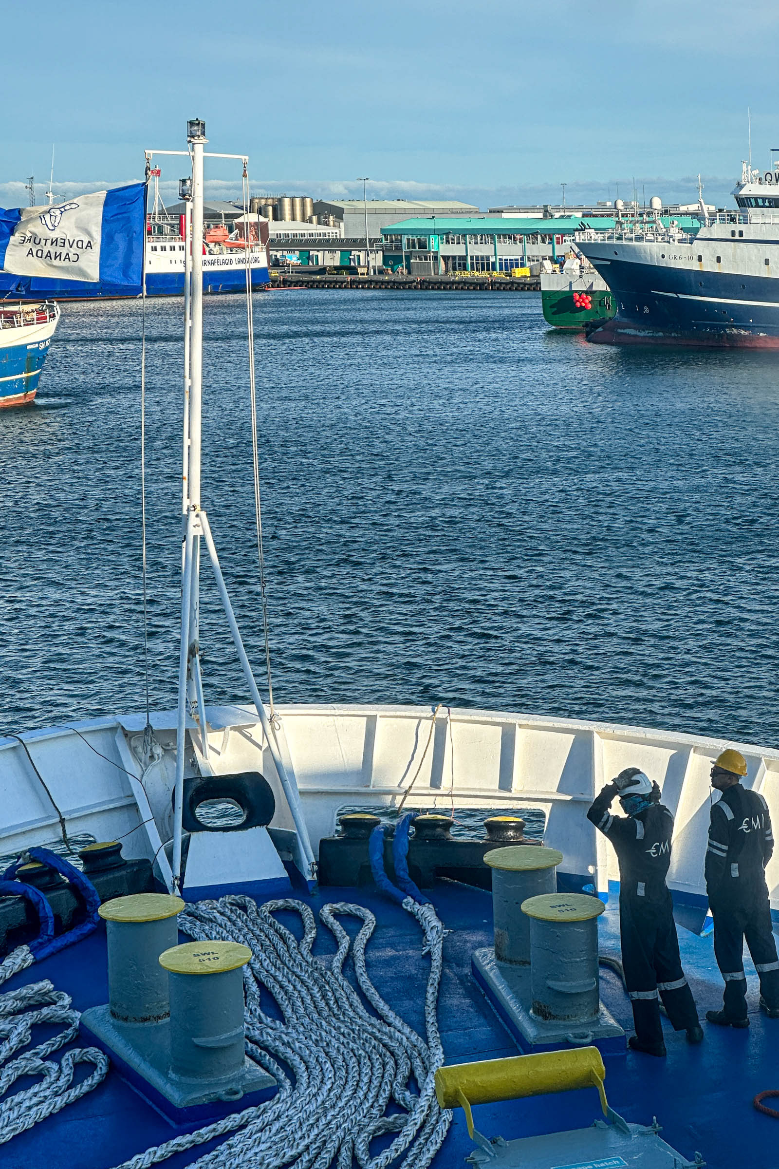 Sailing into Reykjavik harbour