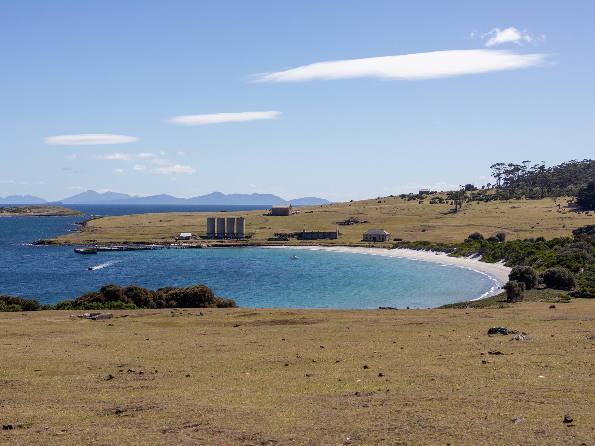 Disused grain silos reflecting the island's agricultural history