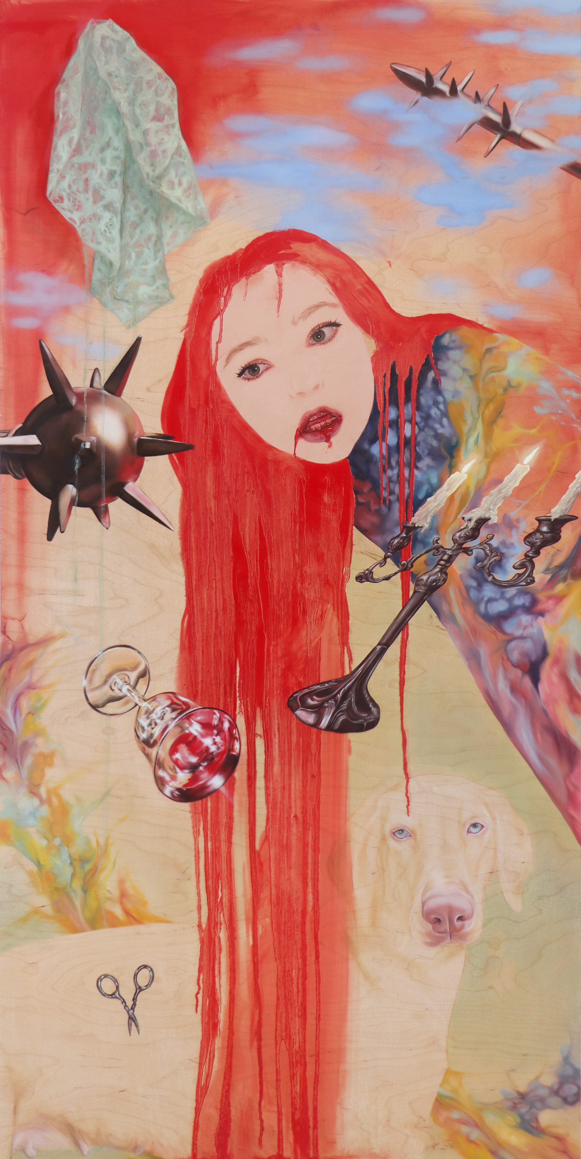 Vein, 2025, Oil on wood panel, 24 x 48 in